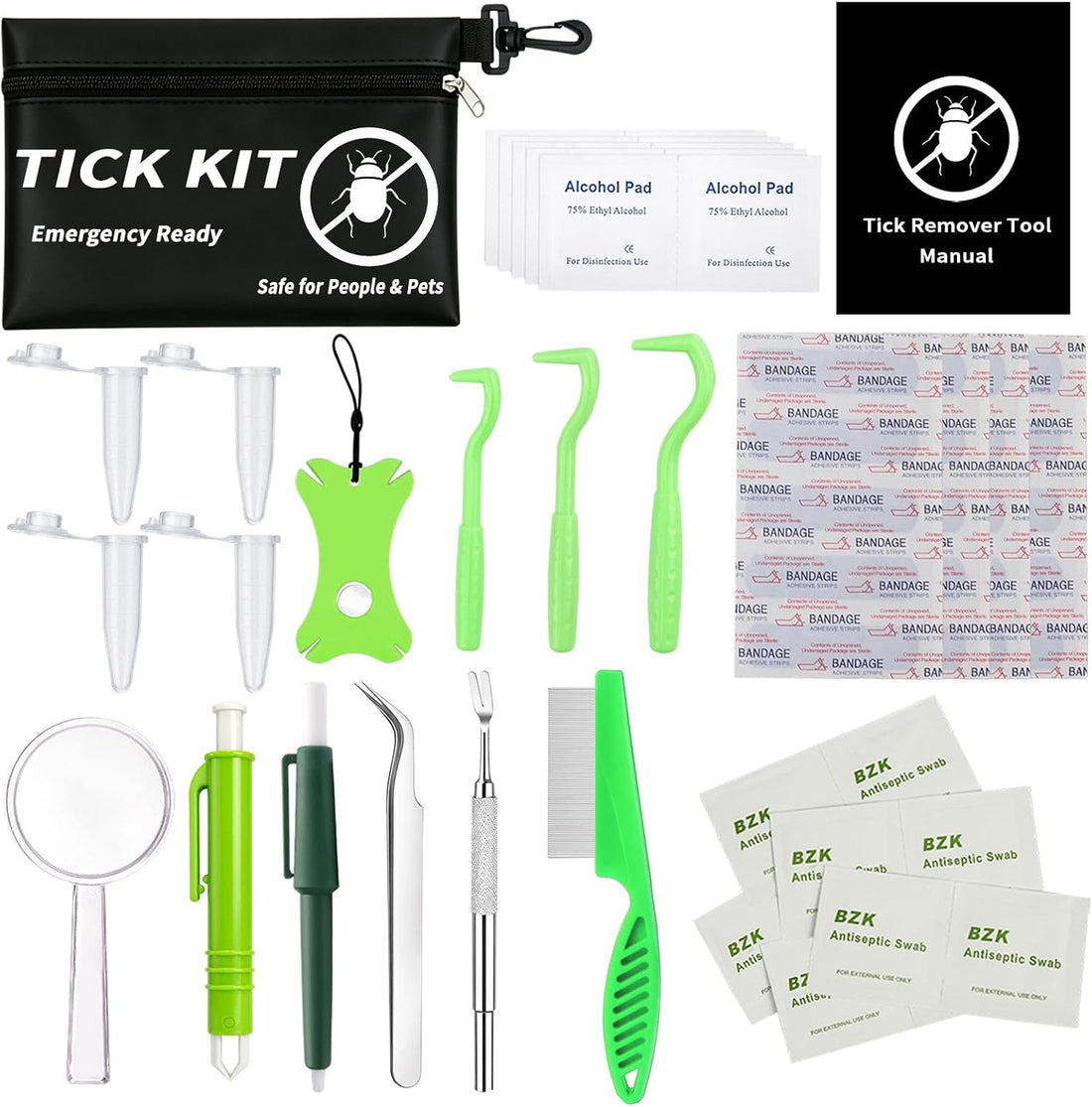 43Pcs Tick Removal Tool Set for Dogs, Cats and Pets