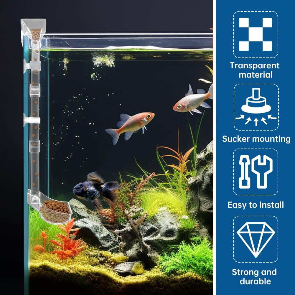 Shrimp Feeding Tube and Dish Set,Aquarium Fish Feeder Tube Kit,Clear