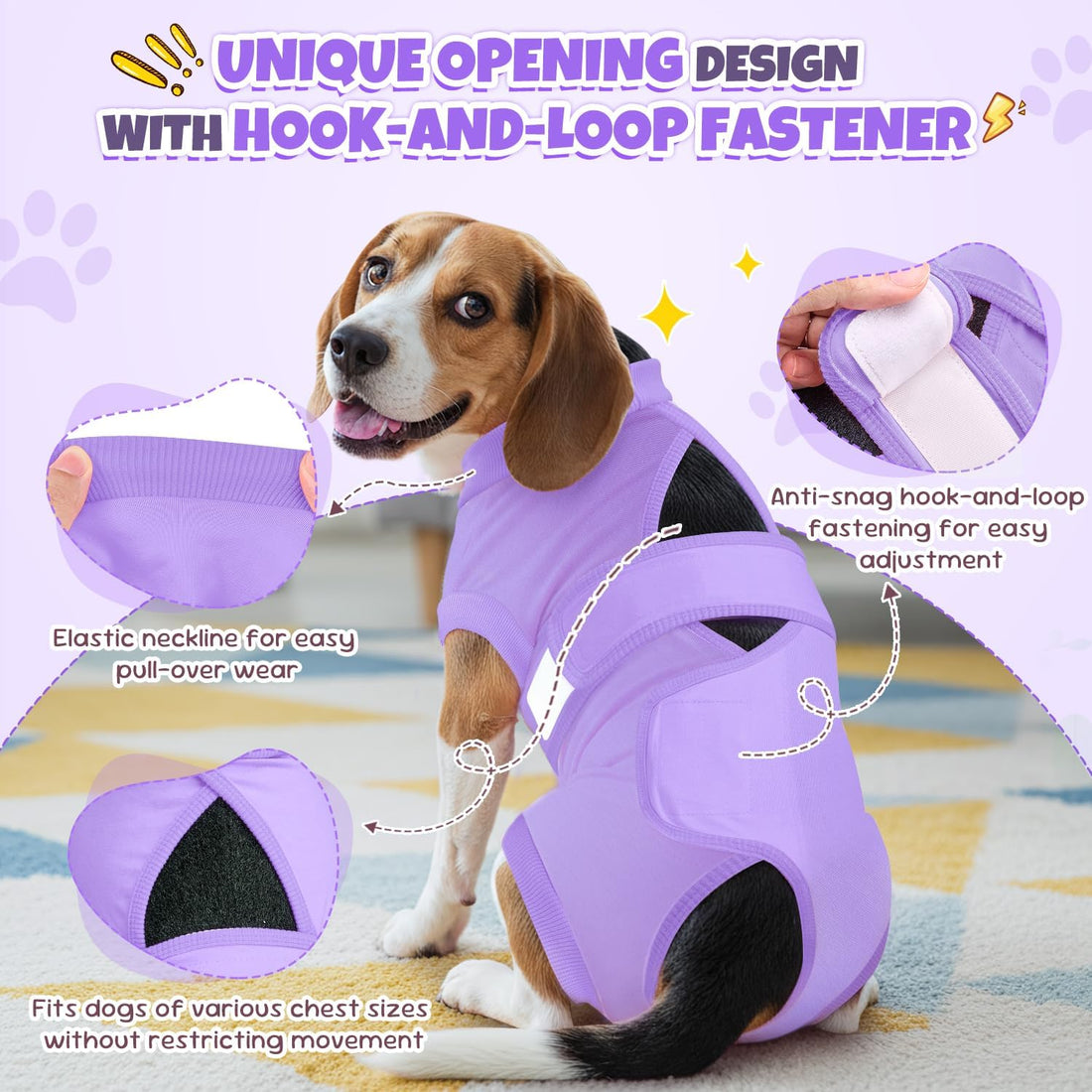 Lukovee Recovery Suit for Dogs, Female Male Spay Neuter Surgery Onesie