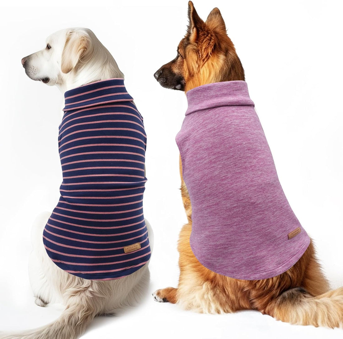 KYEESE 2Pack Dog Sweater for Large Dogs Soft Pet Coats Fleece