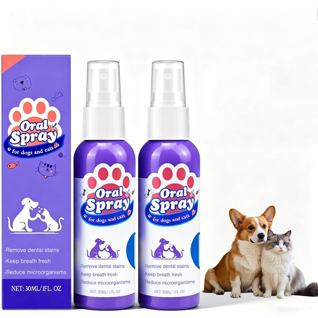 Wanban Pet Oral Spray, Teeth Cleaning Spray for Dogs and Cats