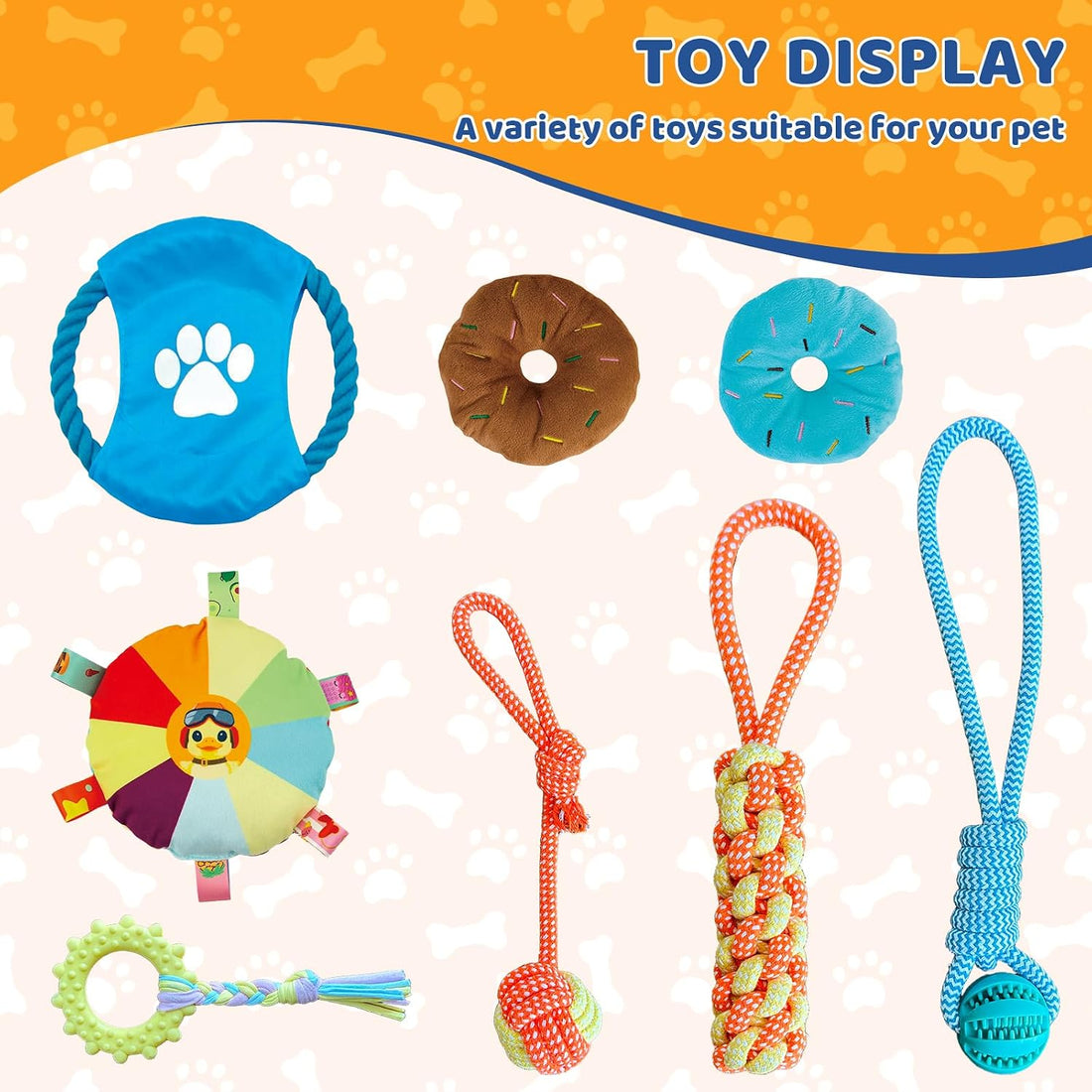 Puppy Play Gym & 8 Toys (Blue,19.6″ x 19.6″ x 19.6″) with Snuffle Mat