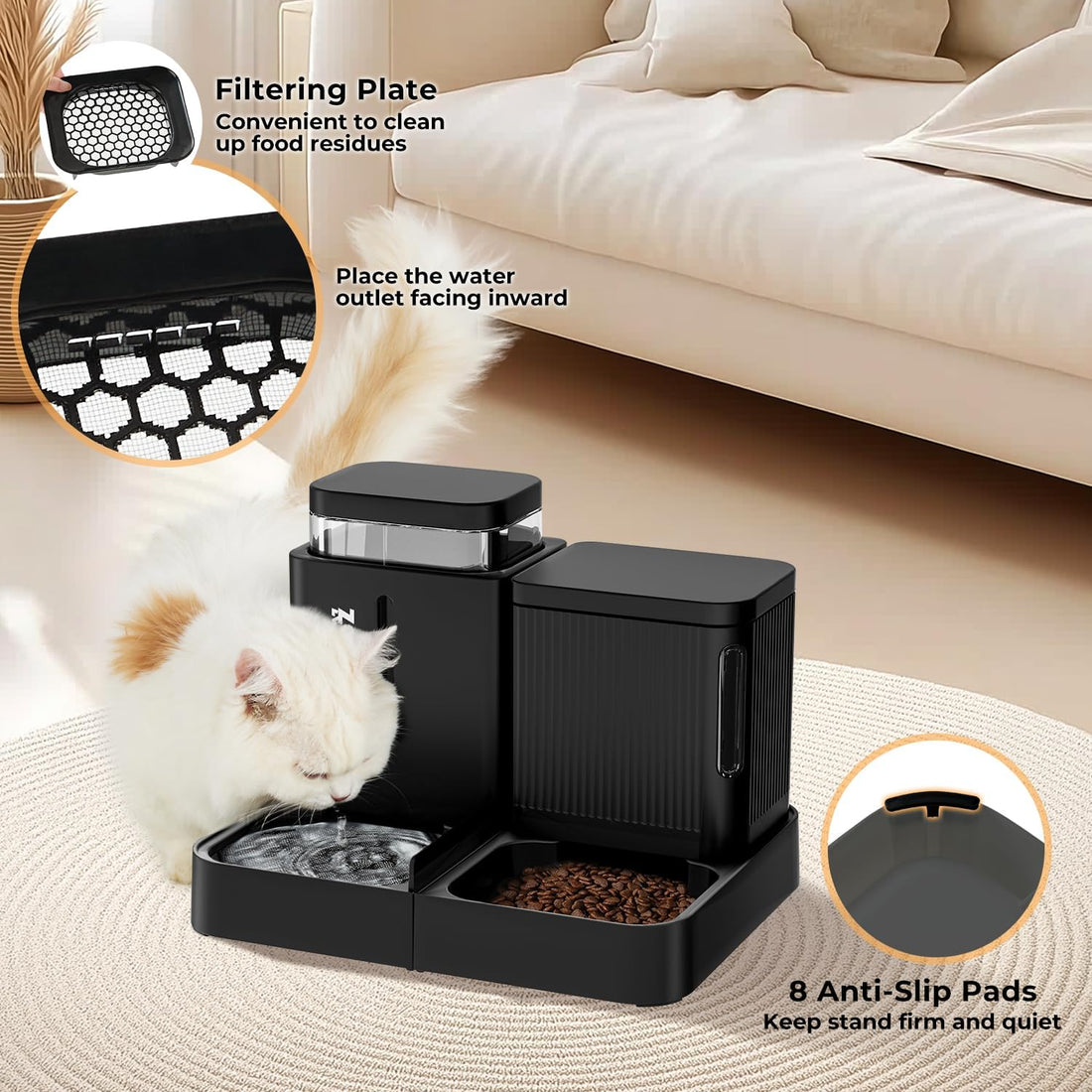 ZOMISIA Gravity Dog Food and Water Dispenser