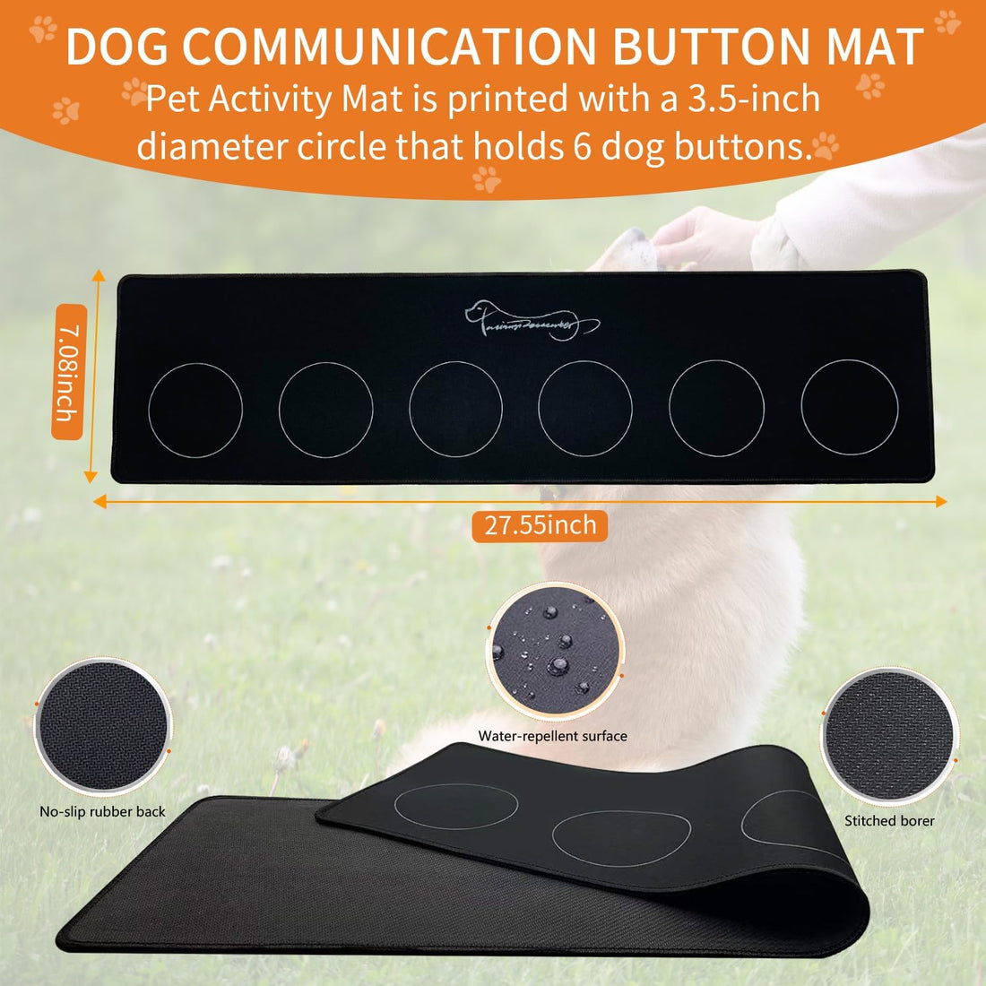 RIBOSY Set of 6 Recordable Buttons with Rubber Mat and 50 Training