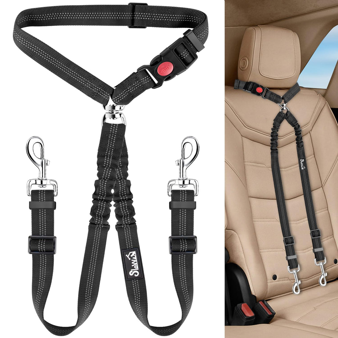 Lukovee Double Dog Seat Belt