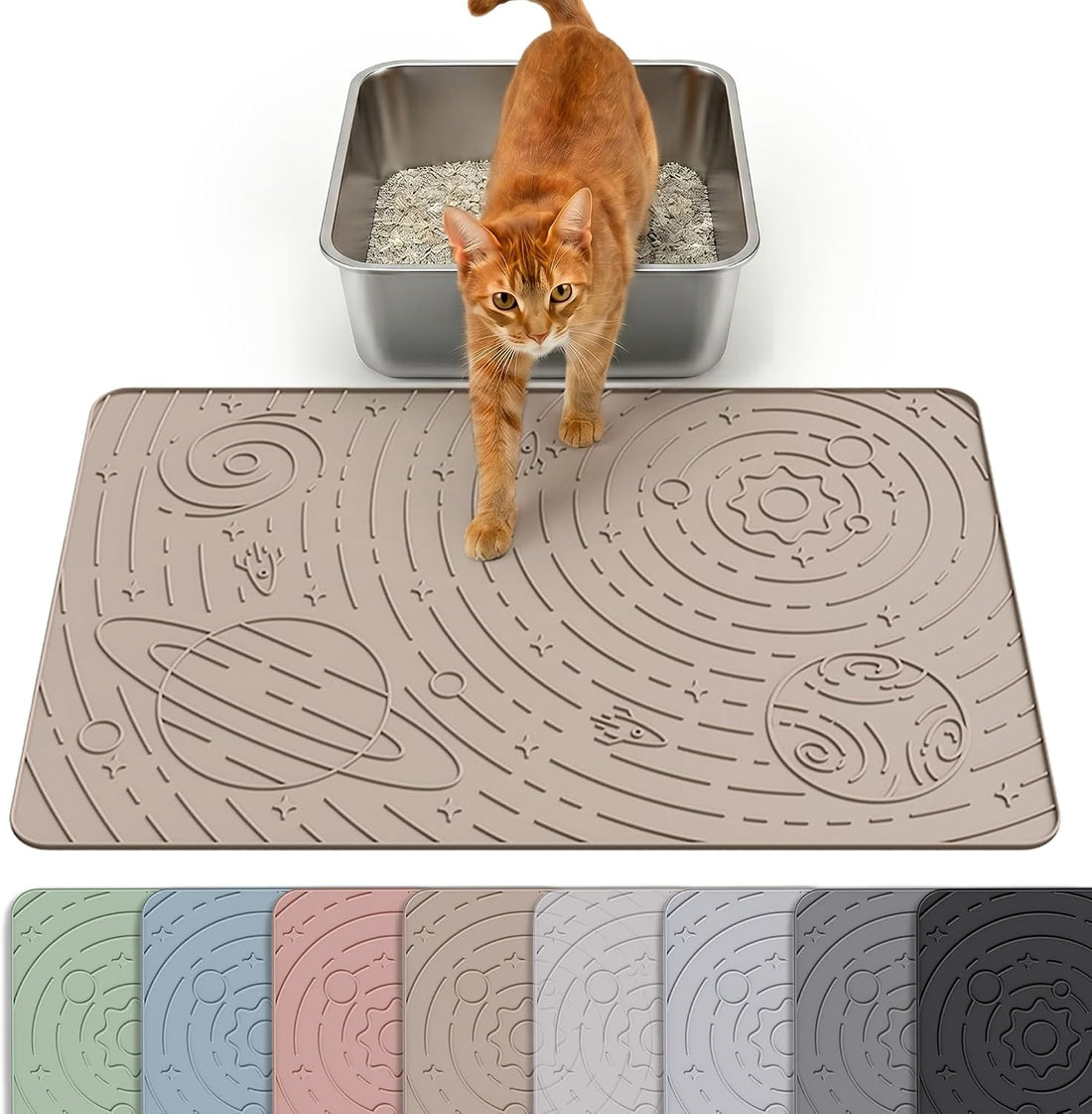 OHMO Large Cat Litter Mat 31.5x23.6" High Raised Edge Silicone