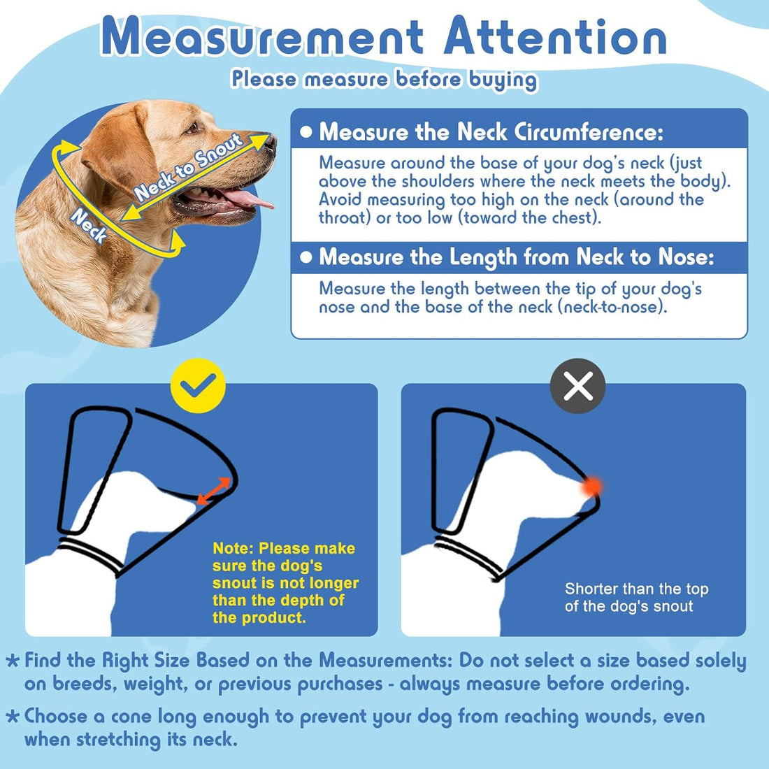 Dog Cone, Transparent Recovery Collar for Large Dogs