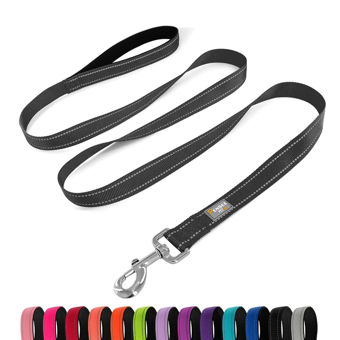 PenSeepet Dog Leash 6 FT Padded Handle Nylon Reflective Dogs Leashes