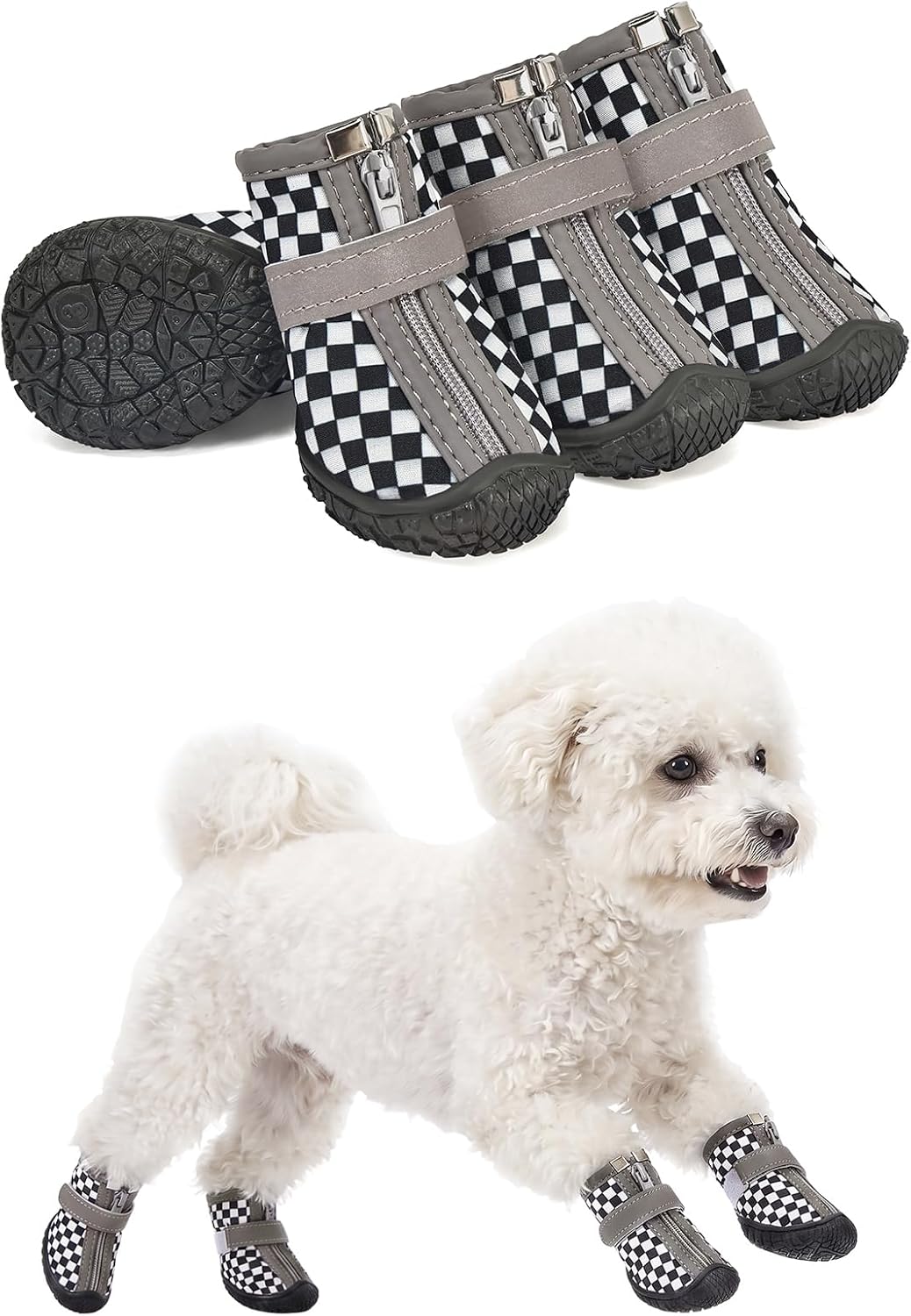 Haloumoning Dog Shoes Waterproof Non-Slip Booties for Small Medium