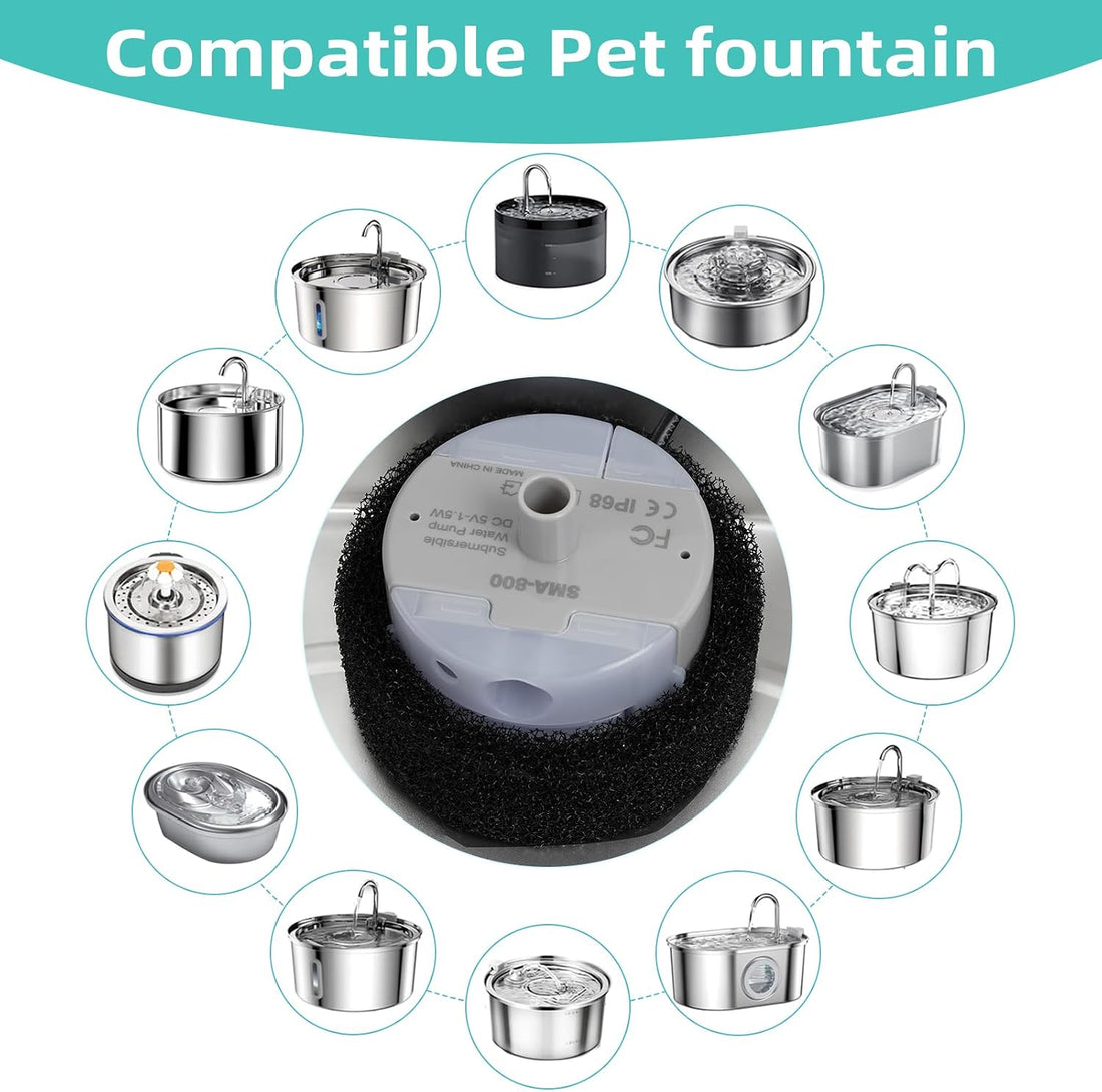 Ultra-Quiet Replacement Pump for Stainless Steel Cat Water Fountains
