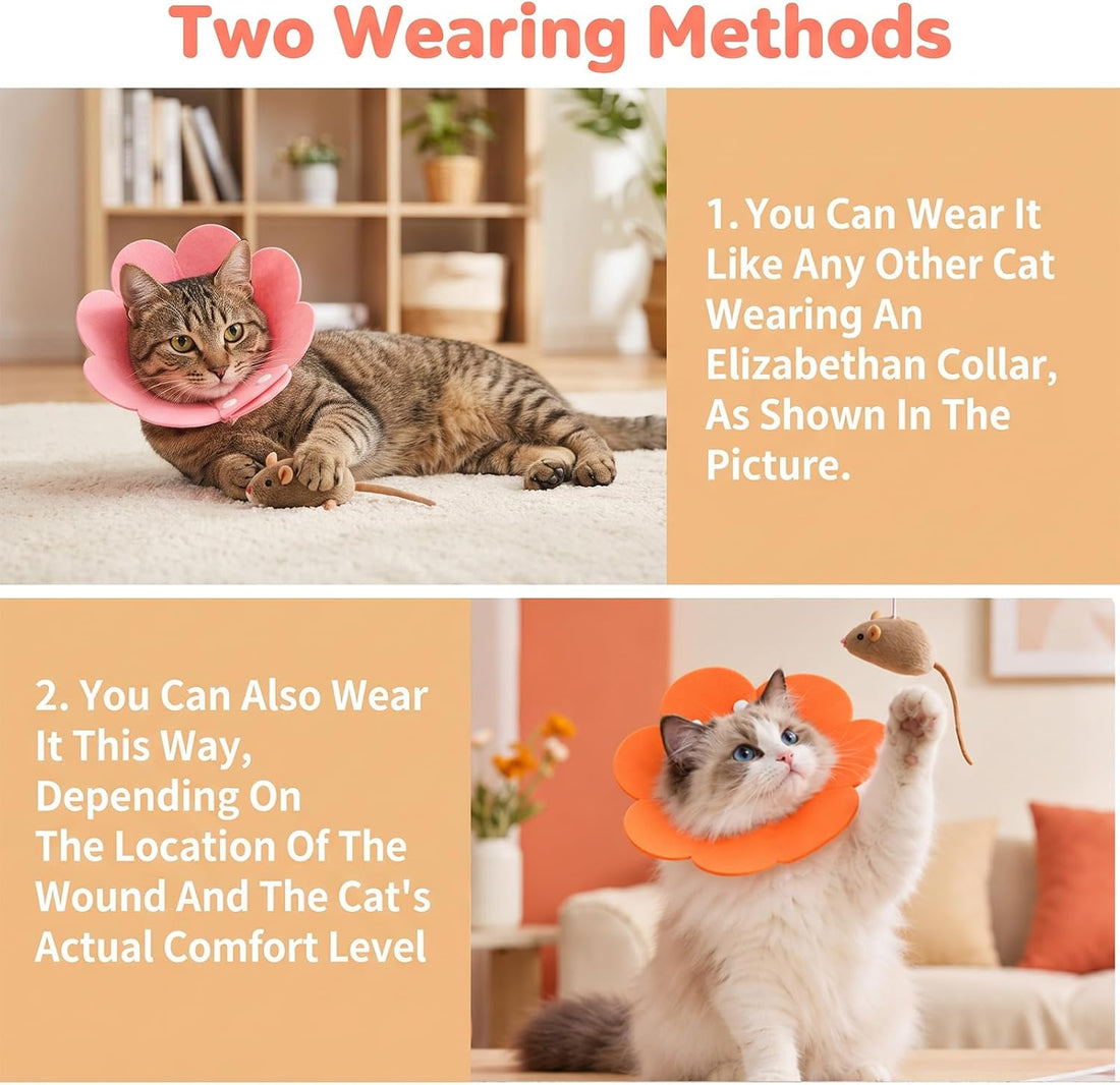 3 Pack Felt Cat Cone Collar Soft Cone for Cats Dogs Kitten Puppy