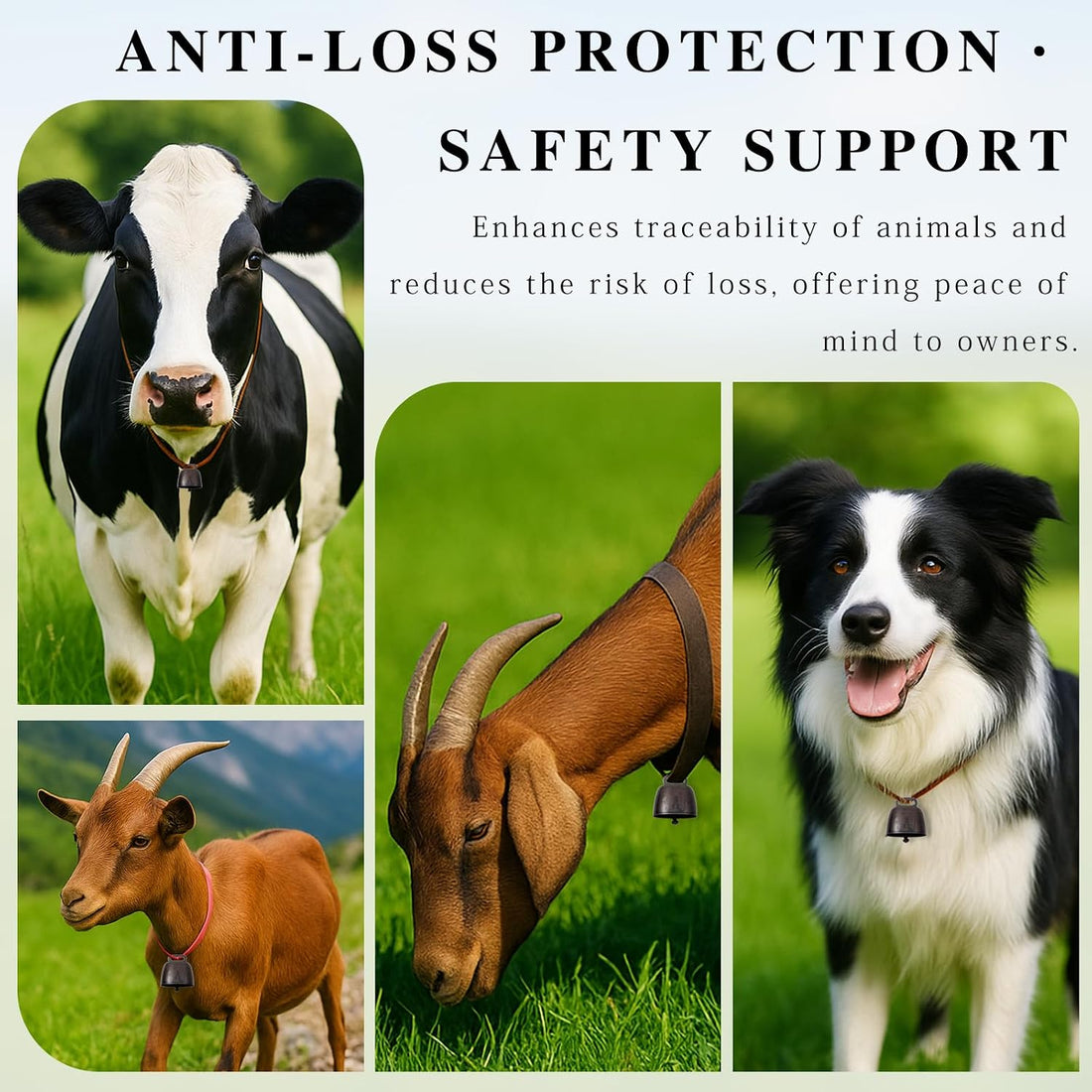 8-Pieces Metal Grazing Bells for Pets and Livestock