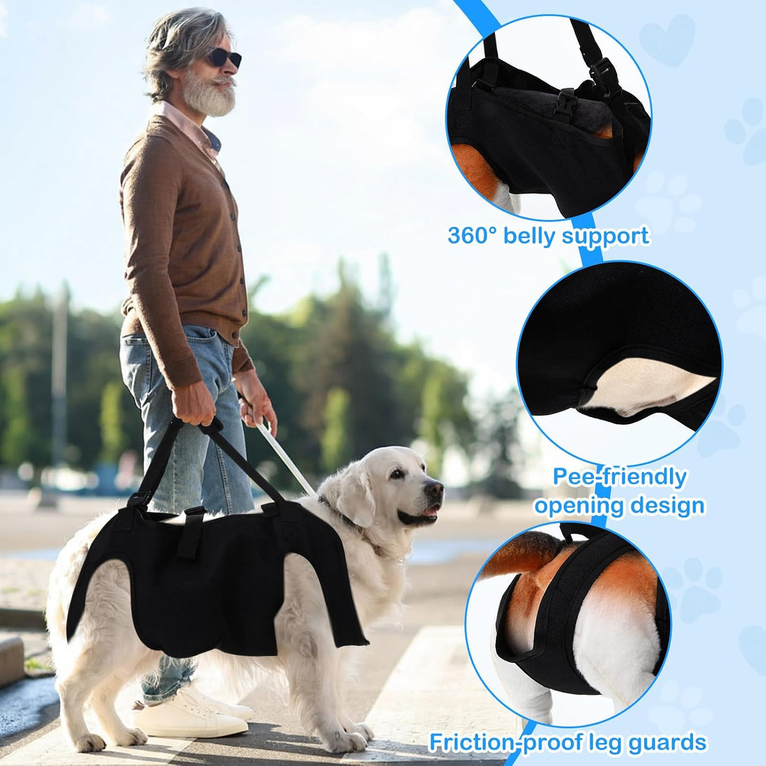 Shinylin Dog Carry Sling Emergency Backpack Dog Lift Harness