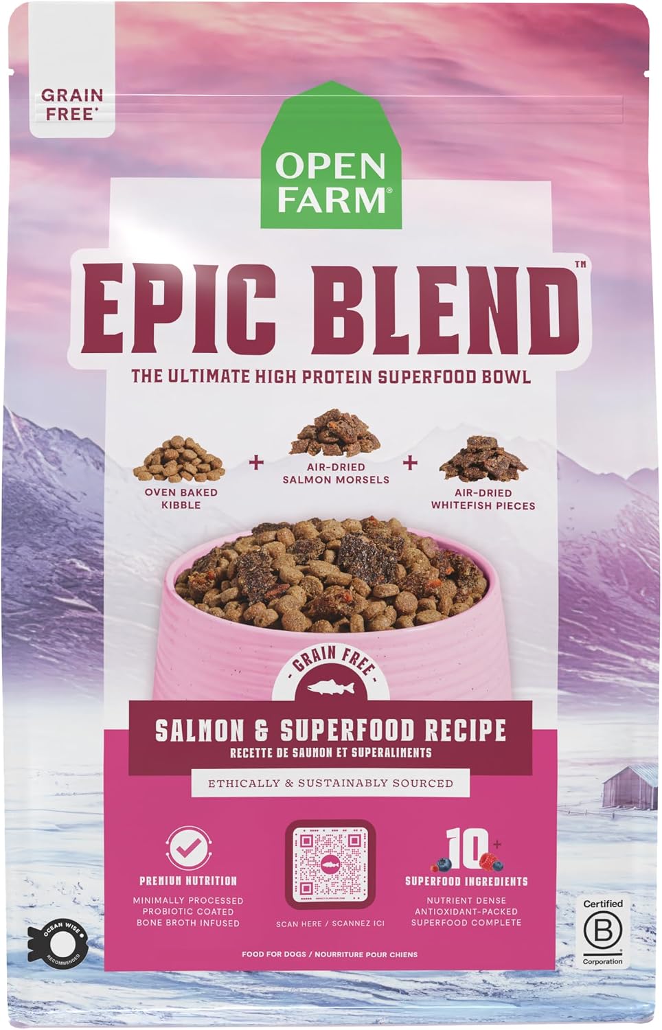 Open Farm Epic Blend Dry Dog Food, High Protein Beef Kibble, 18lb Bag