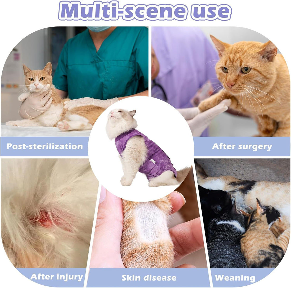2Pack Cat Surgery Recovery Suit Female,Cat Onesie for Cat After