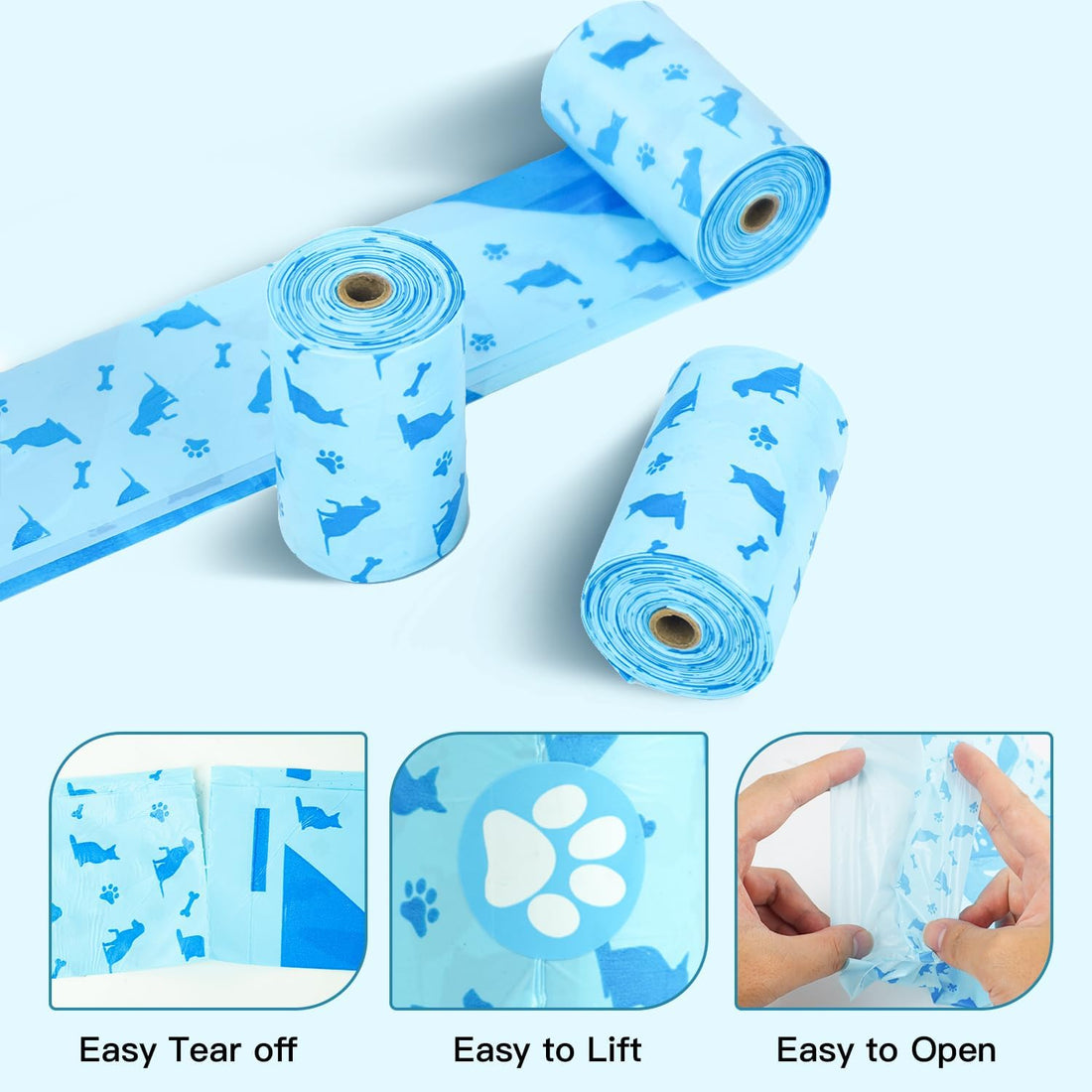 Joyeux 240 Count Ocean Scent Dog Poop Bags Rolls,with Dispenser