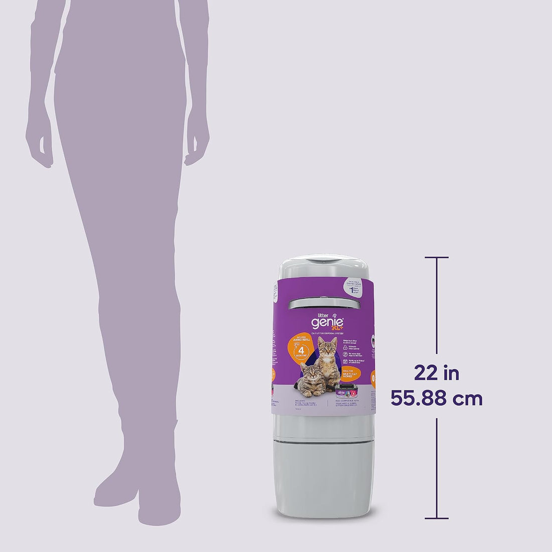 Litter Genie XL+ Pail with 24 ft Jumbo Refill