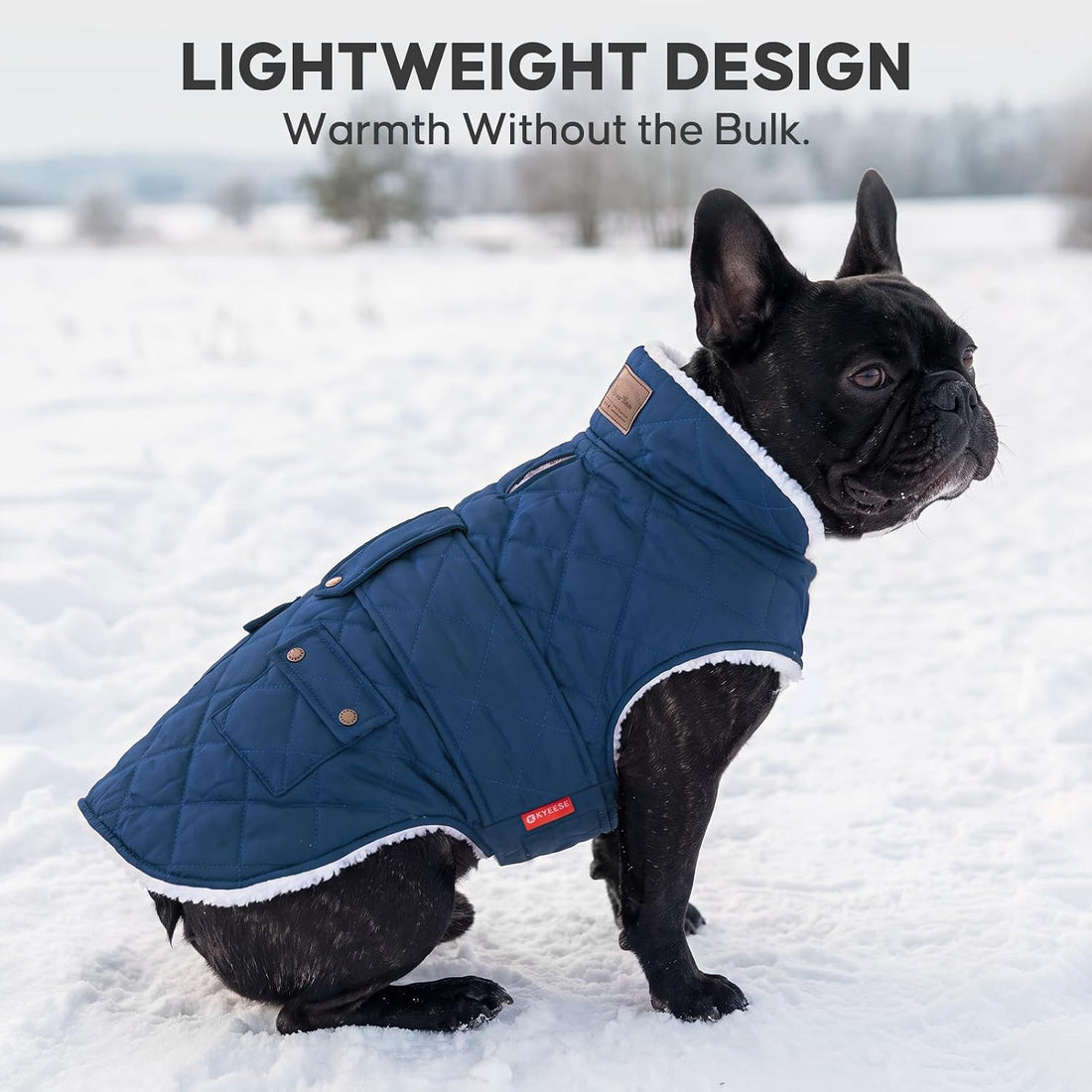 KYEESE Dog Coat Warm Pet Winter Coat with Leash Hole Waterproof Dogs