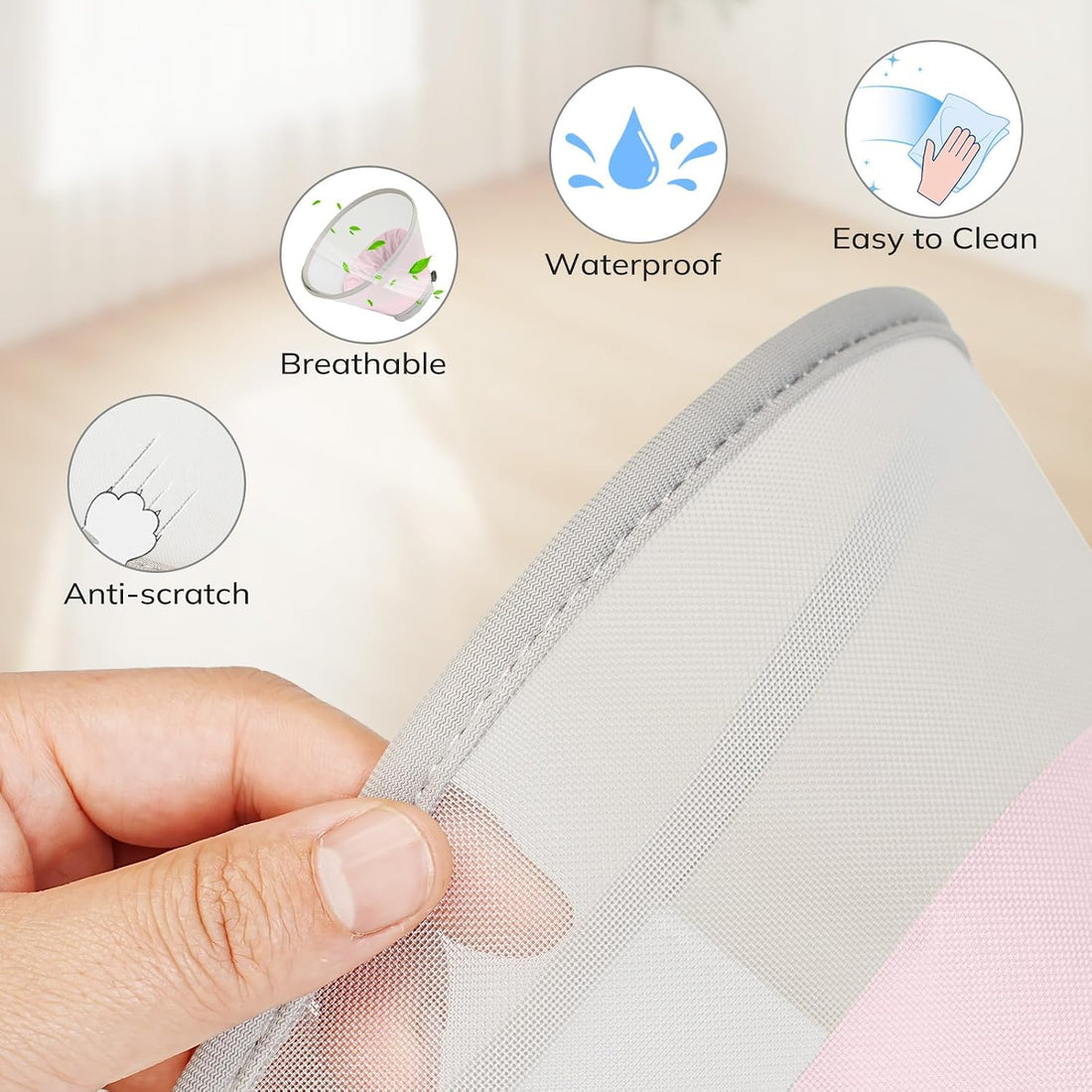 Supet Soft Cat Cone Collar Recovery to Stop Licking Breathable Mesh