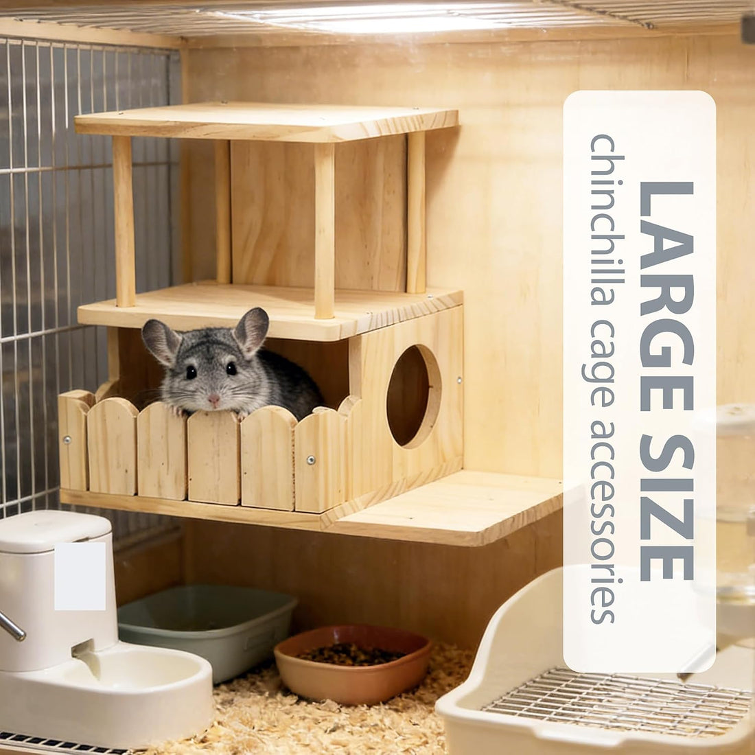 Chinchilla Hideout House Solid Wooden Chinchilla Cage Accessories