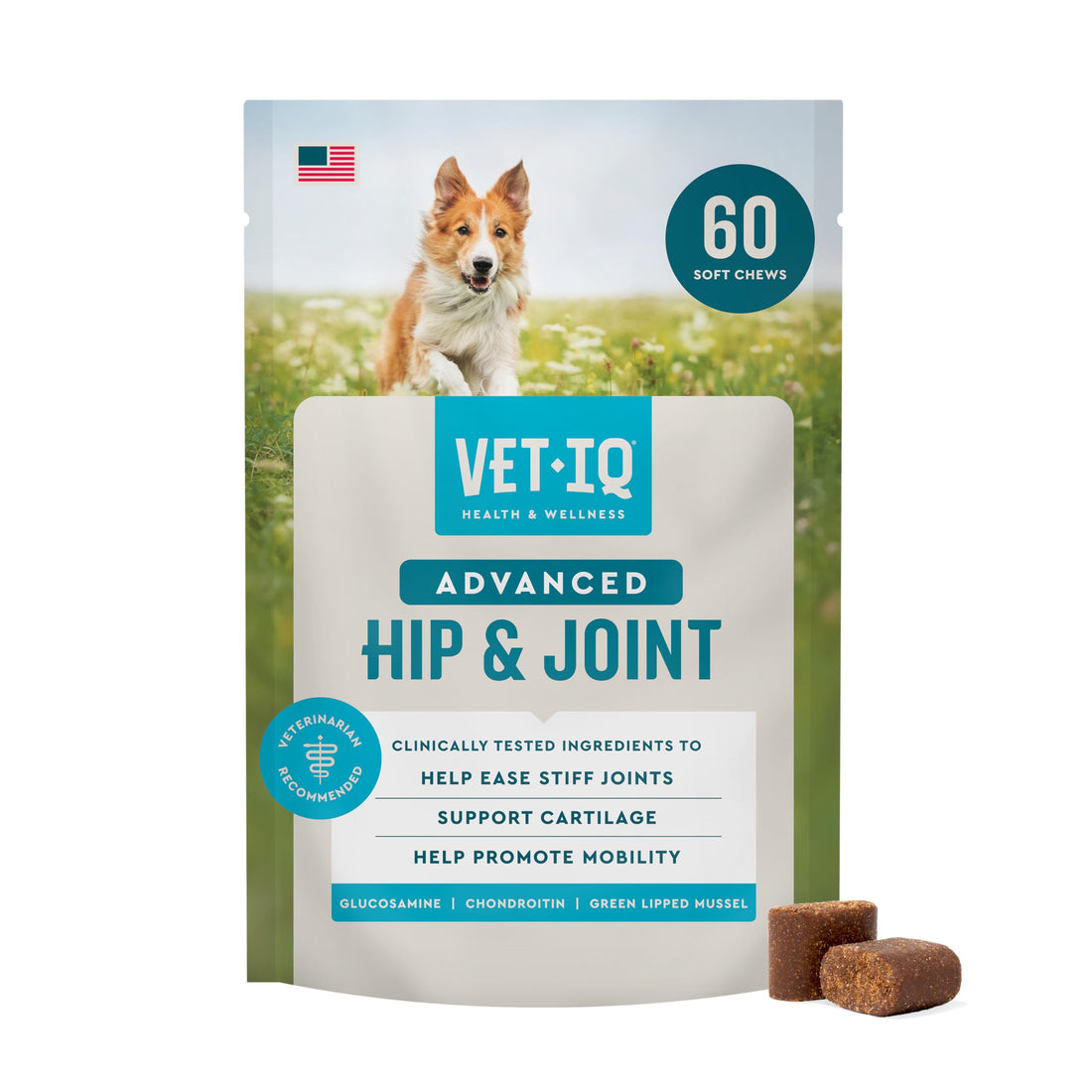 VetIQ Advanced Hip & Joint Chews For Dogs, 60 Count