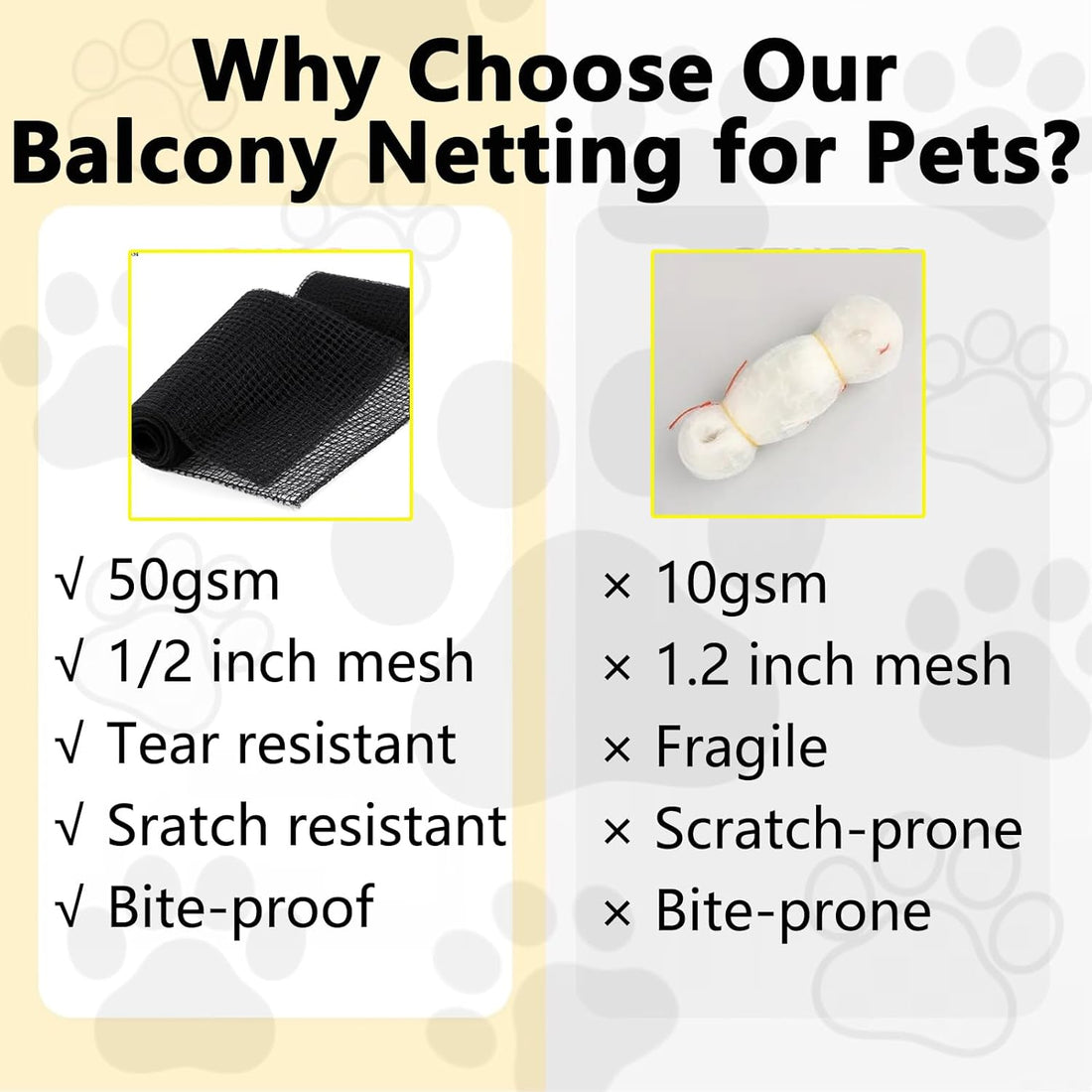 POYEE 10x26ft Cat Netting Balcony, Safety Net for Pets