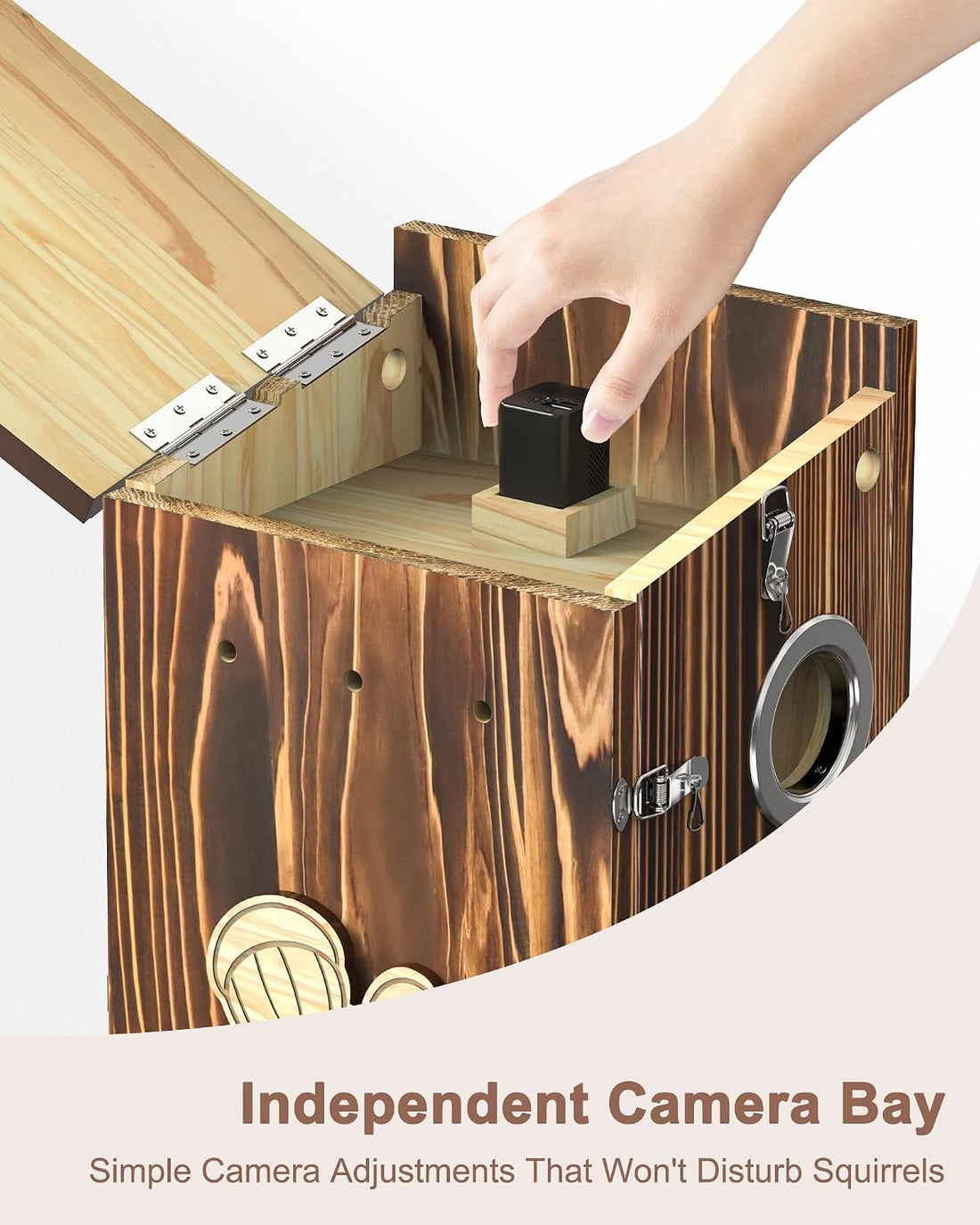 Squirrel Box with Camera Solar Powered,Chew-Proof Squirrel House