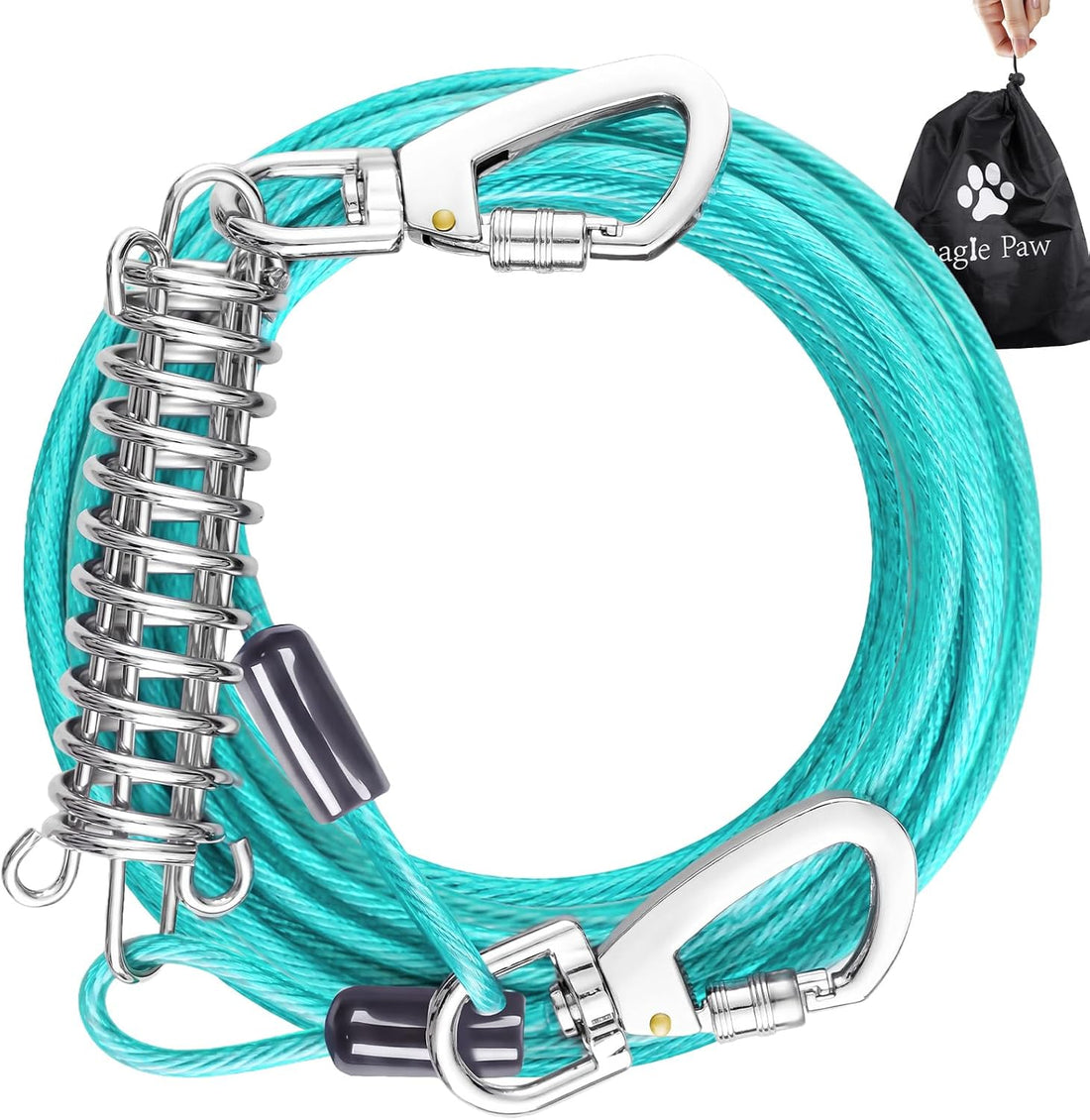 Snagle Paw Tie Out Cable for Dogs, 50FT Dog Leads for Yard Chew Proof
