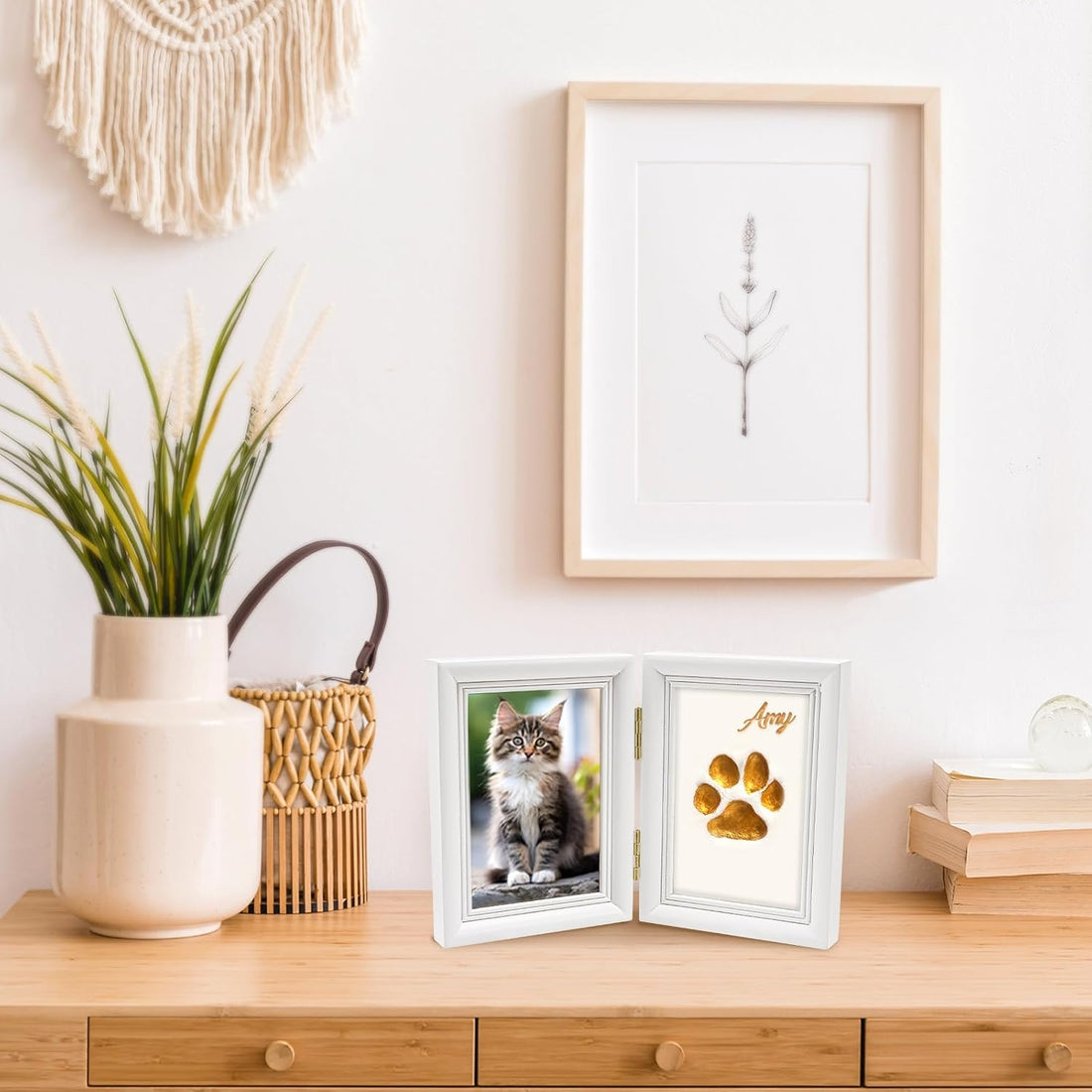 Avont Paw Print Kit, Pet Memorial Keepsake with Frame