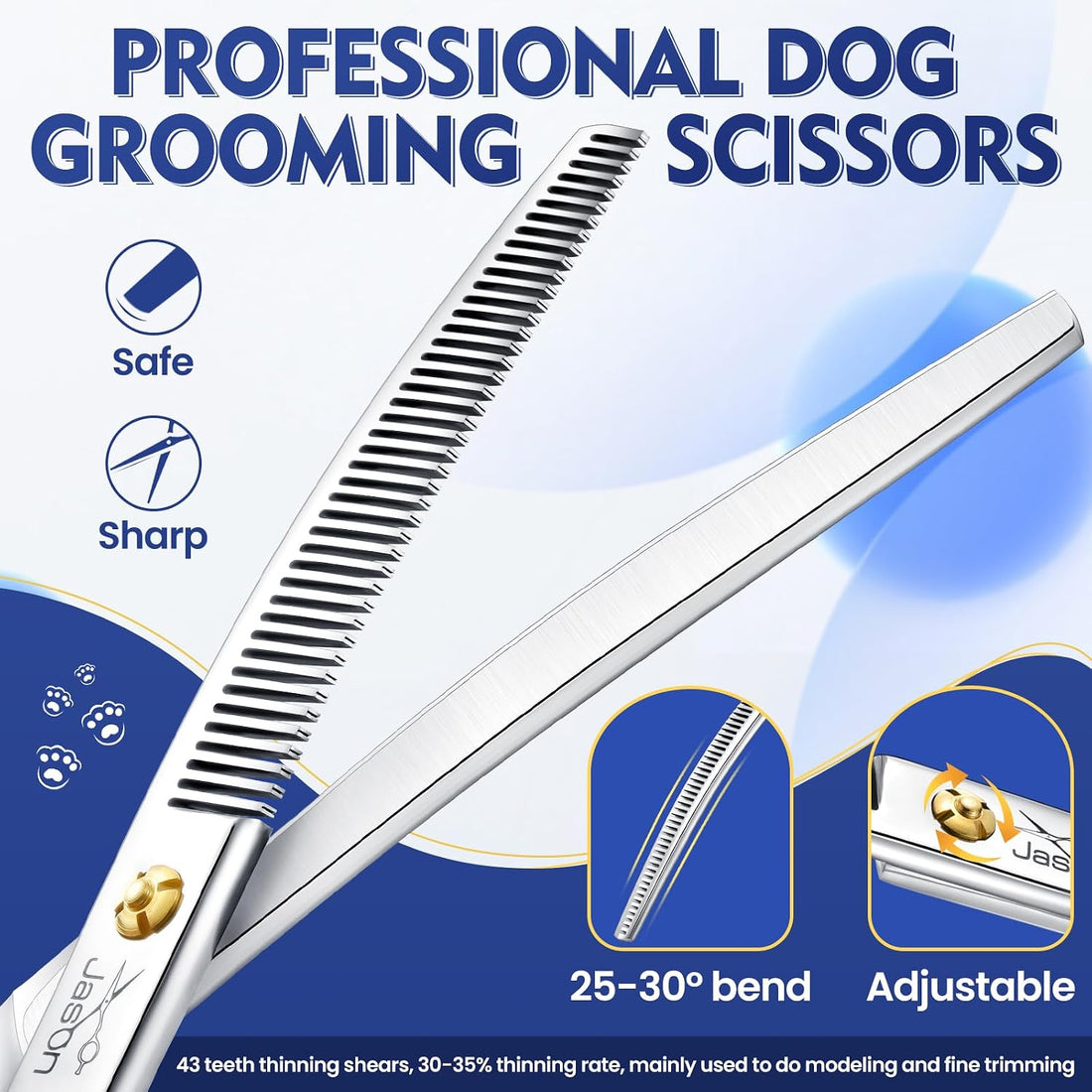 JASON Curved Dog Thinning Scissors