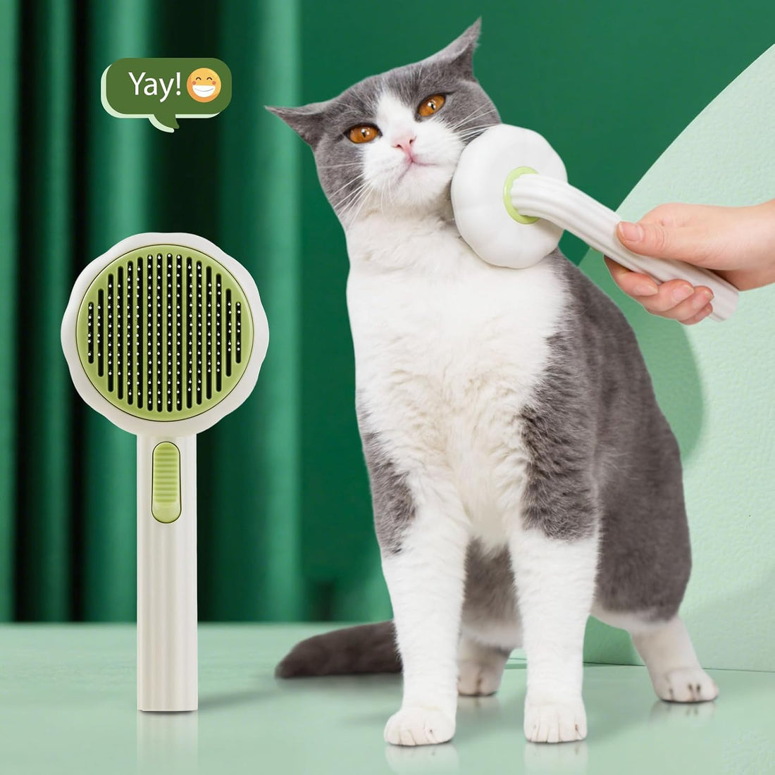 VIOJOJO Cat Brush Dog Brush with Release Button for Shedding