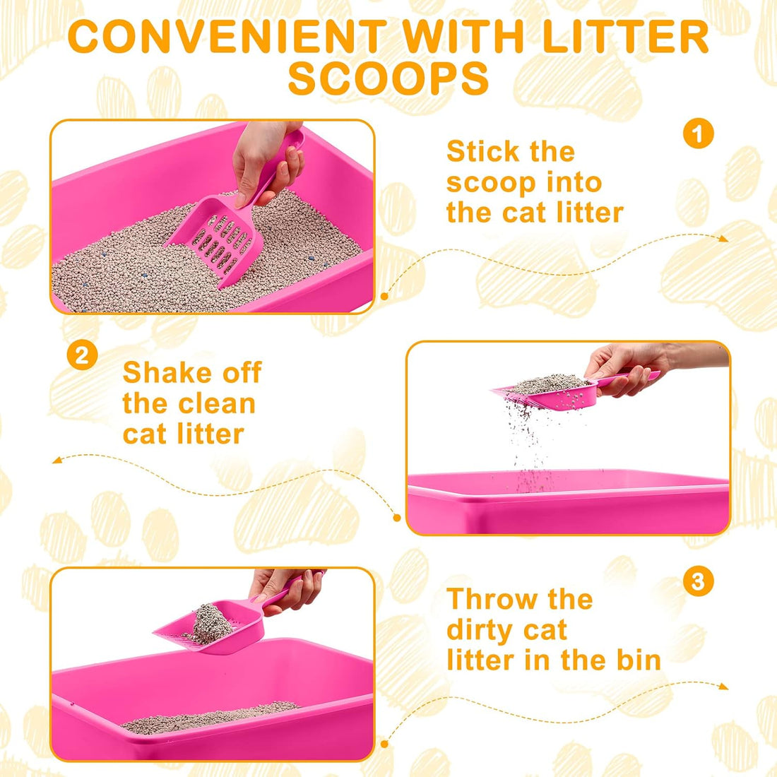 Amyhill 20Pcs Open Cat Litter Box with 20 Scooper