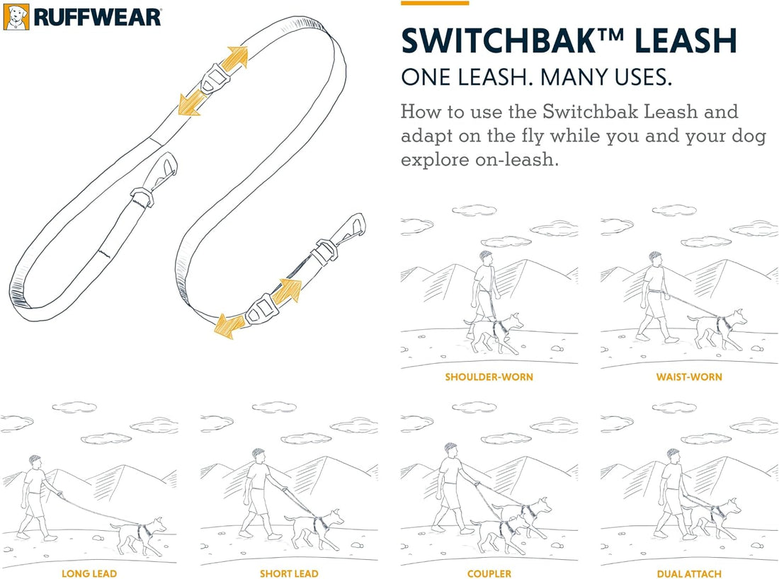 Ruffwear, Switchbak Dog Leash, Adjustable 2.5-7 ft Lead