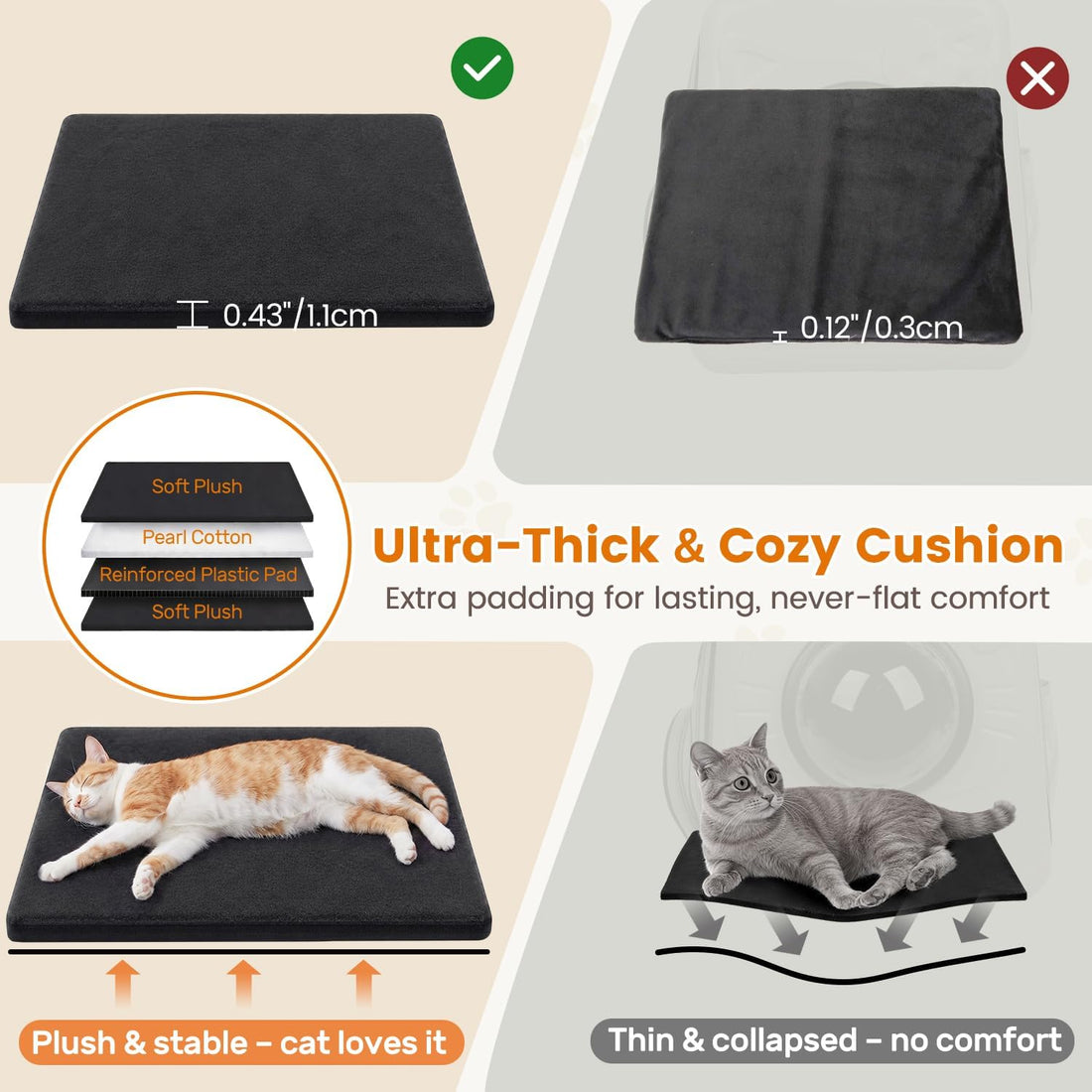 Cat Carrier Soft Sided Airline Approved Portable Travel Bag, Gray