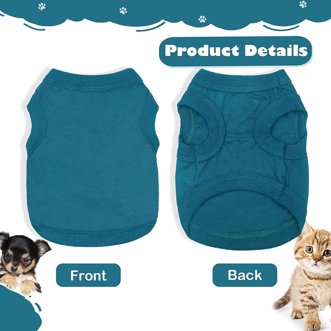 2 Pieces Dog Clothes for Small Dogs Girl Boy Chihuahua Clothes Summer