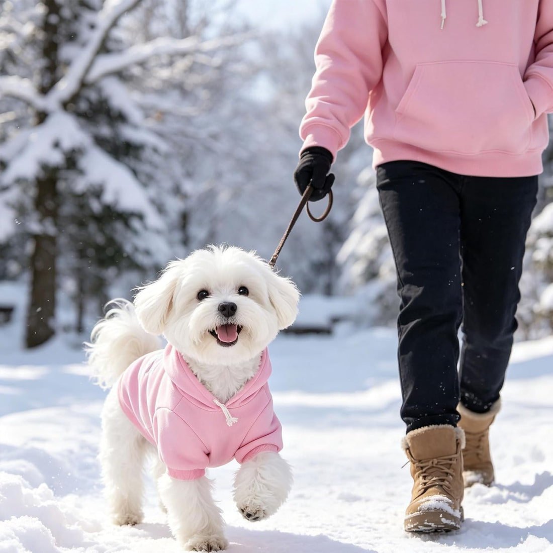 EXPAWLORER Princess Dog Hoodie-Soft Fleece Dog Sweater Clothes