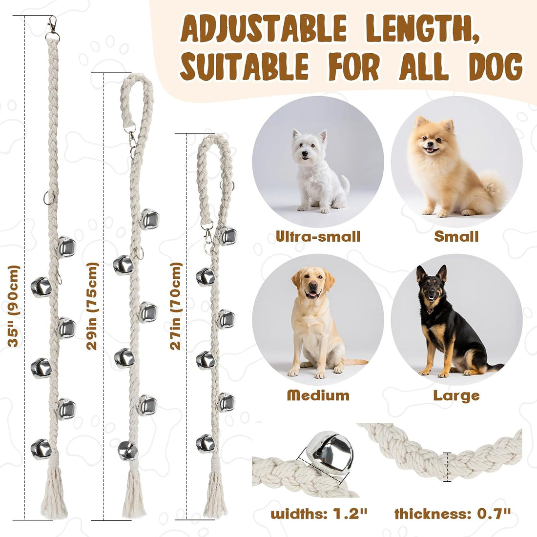 RAINFLOW Dog Door Bells for Potty Training