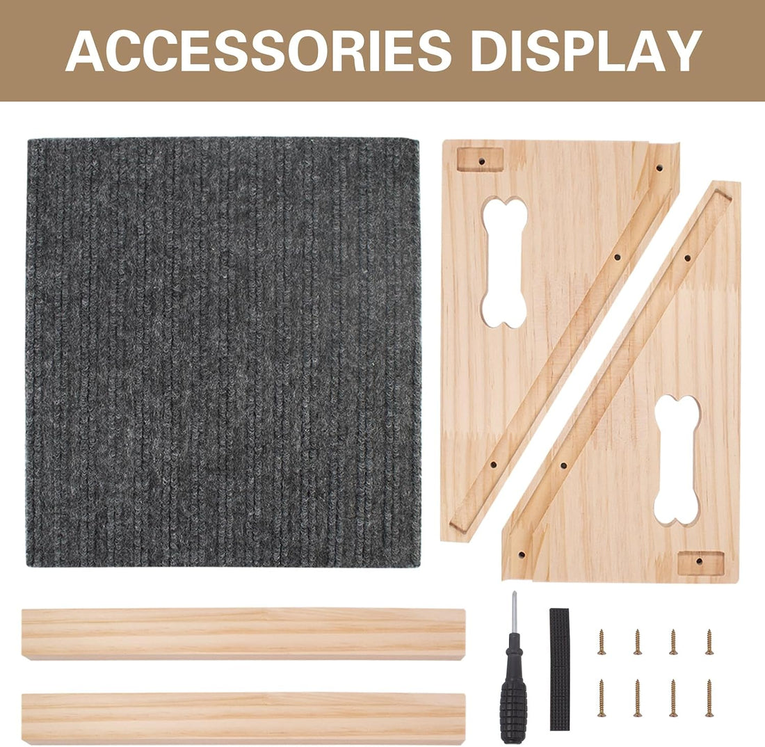 Dog Ramp for Stairs, Wooden Low-Angled Pet Ramps