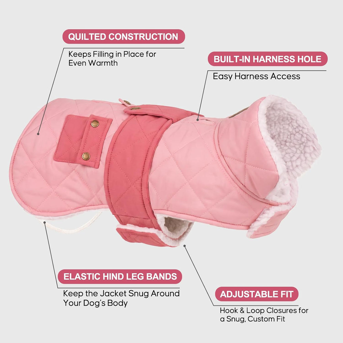 KYEESE Waterproof & Windproof Dog Coat for Small Dogs Puffer Jacket