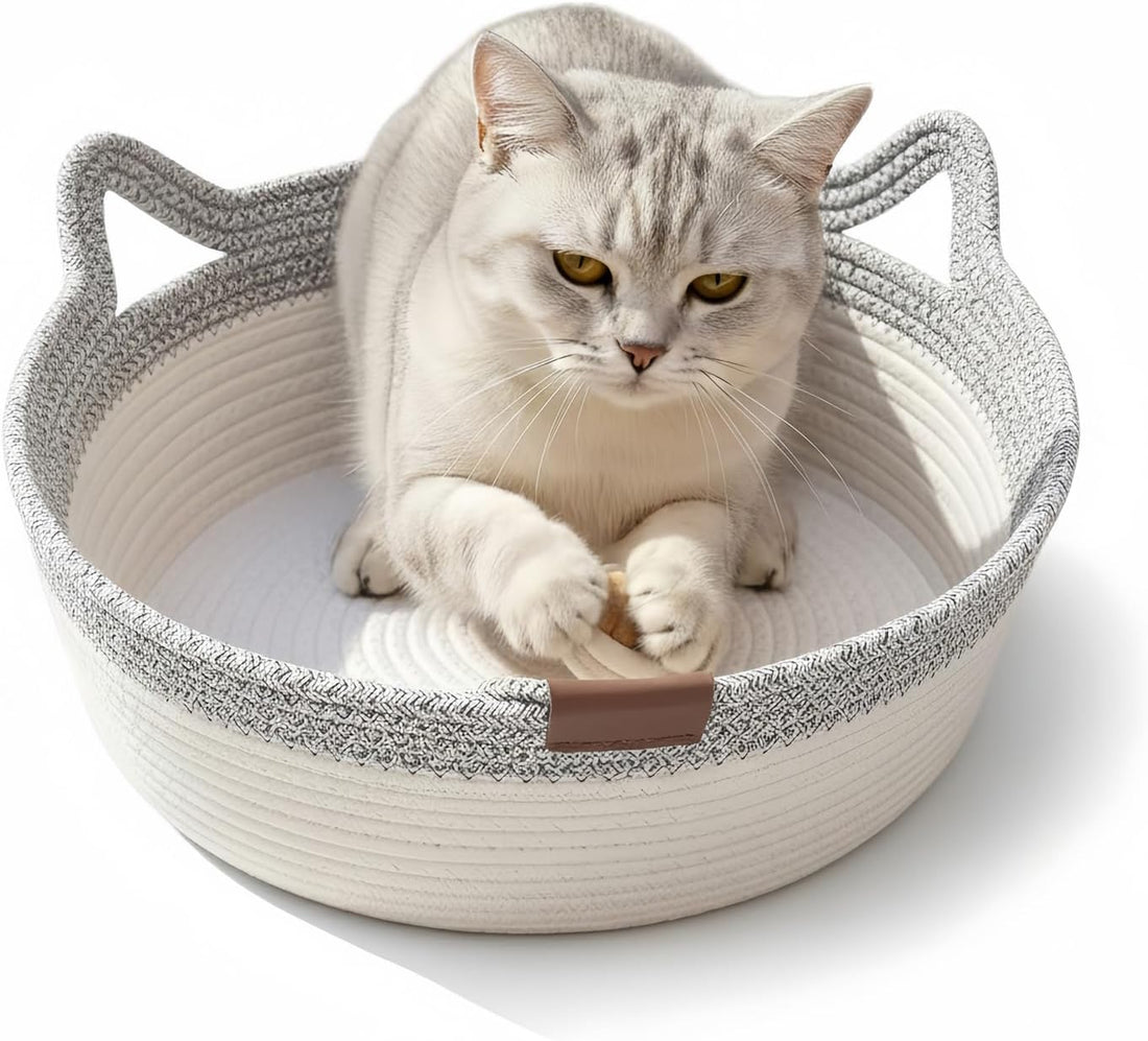 Instinct Basket for Cats - Stimuli Handwoven Cotton Rope Enrichment
