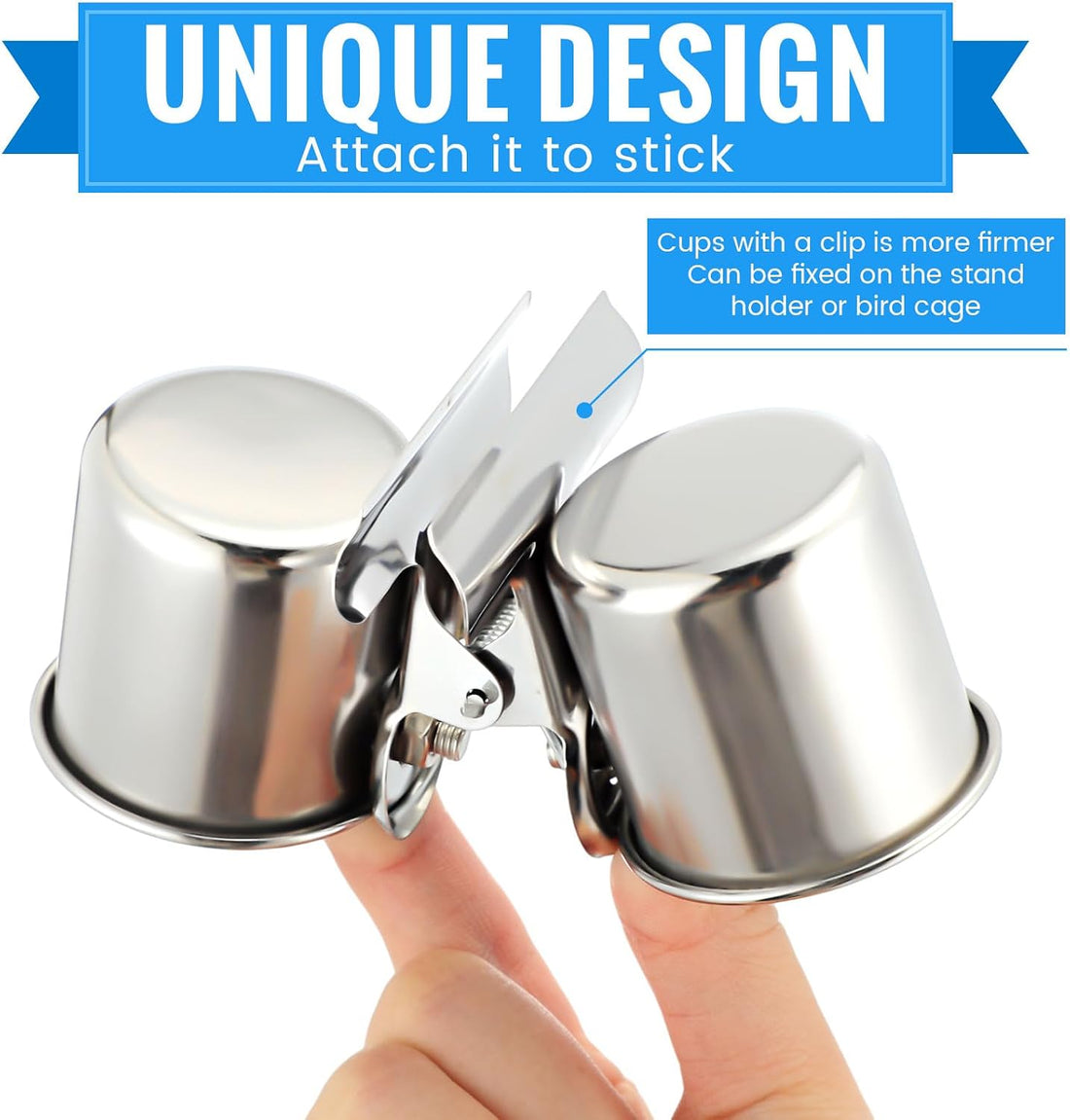 Tioncy 2 Pcs Stainless Steel Bird Bowls