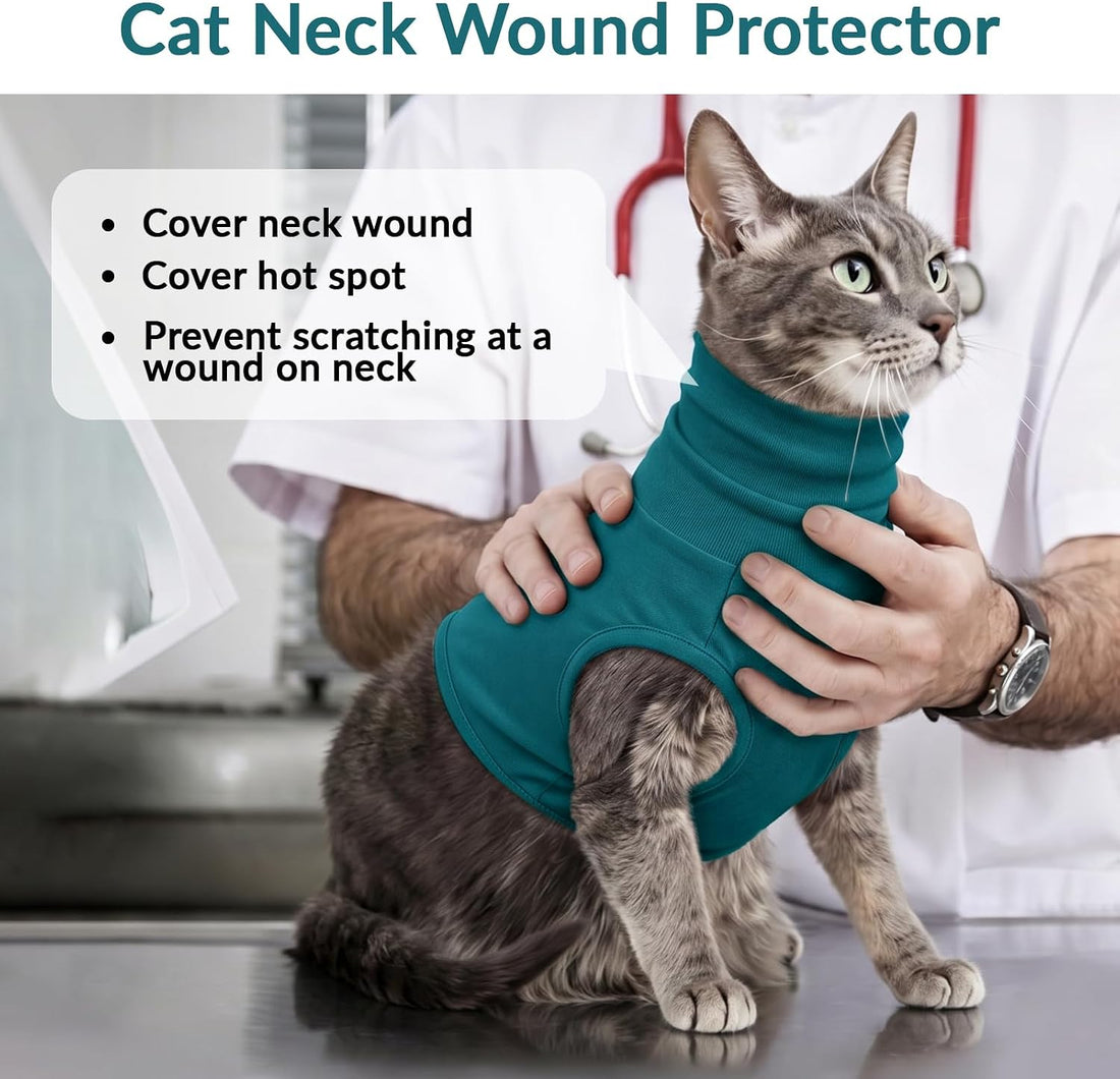 ROZKITCH Cat Neck Protector Wound Cover, Dog Surgery Recovery Suit