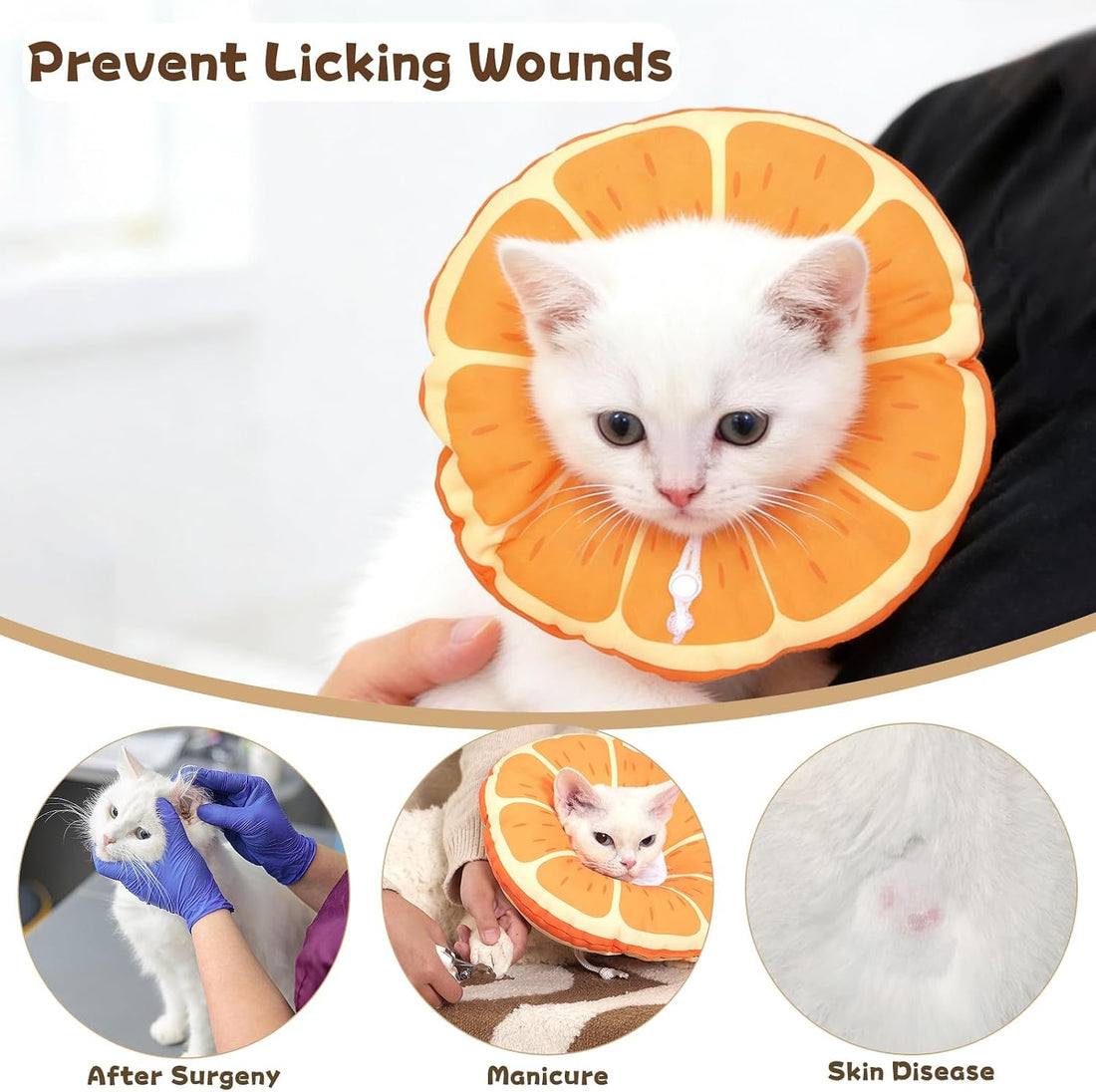 Cat Cone Collar Soft, Waterproof Cat Recovery Collar for Wound