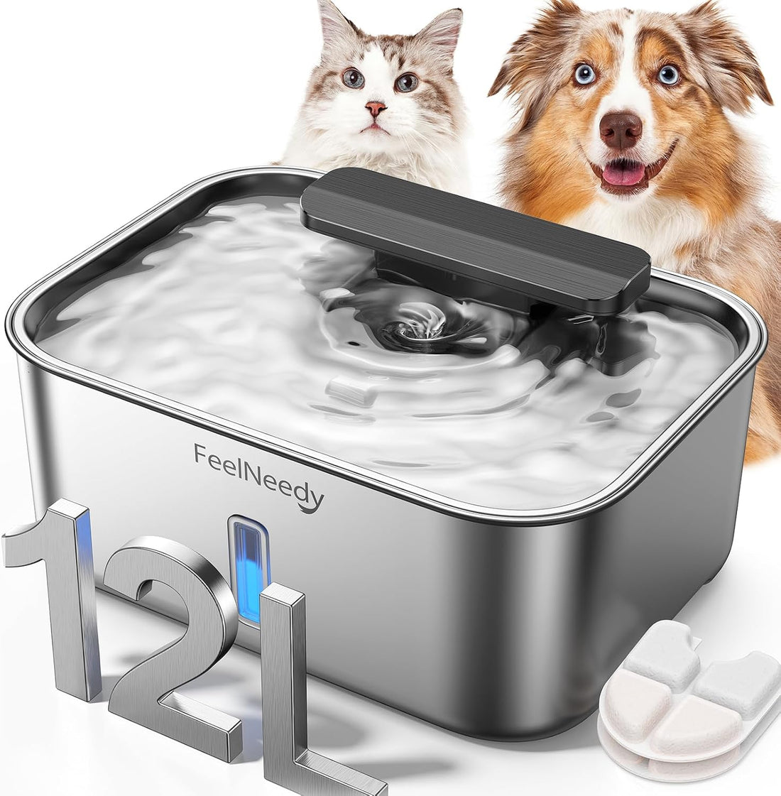 3.2Gal Stainless Steel Dog Water Fountain for Large Dog