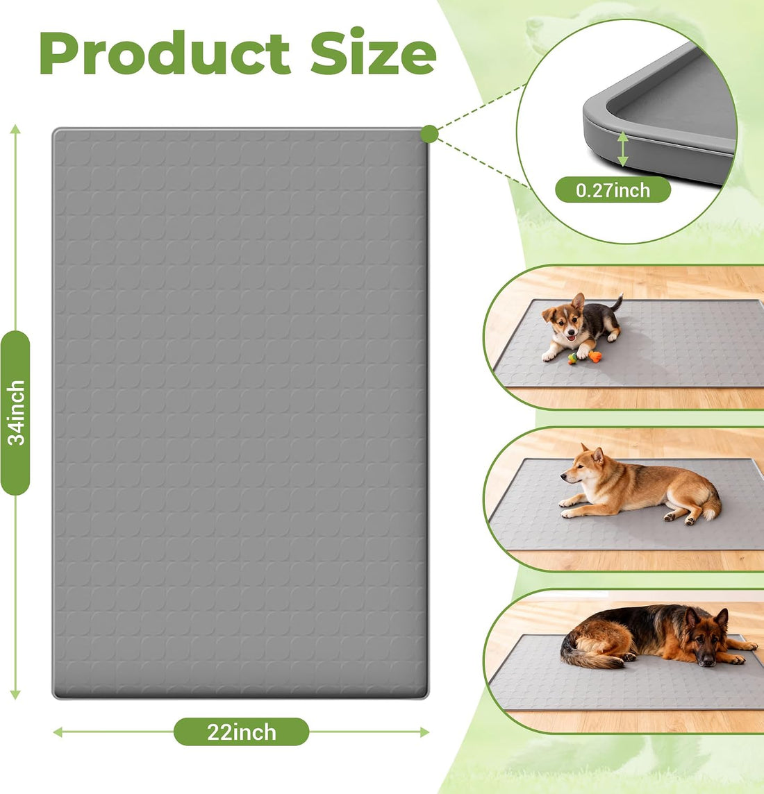 Dog Food Mat for Floors Waterproof