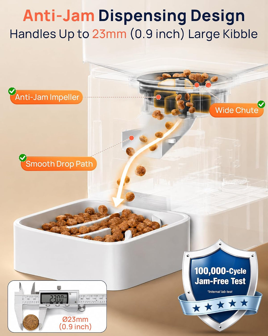 15L Large Breed Automatic Dog Feeder with Slow-Feed Bowl for Health