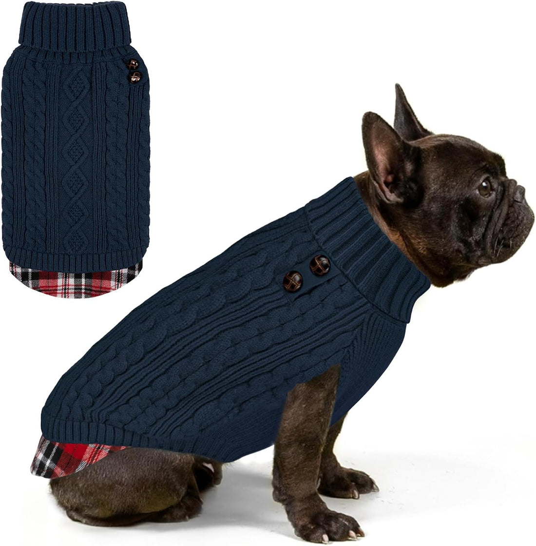 KYEESE Dog Sweater for Small Dogs Turtleneck Thick Knit Pullover