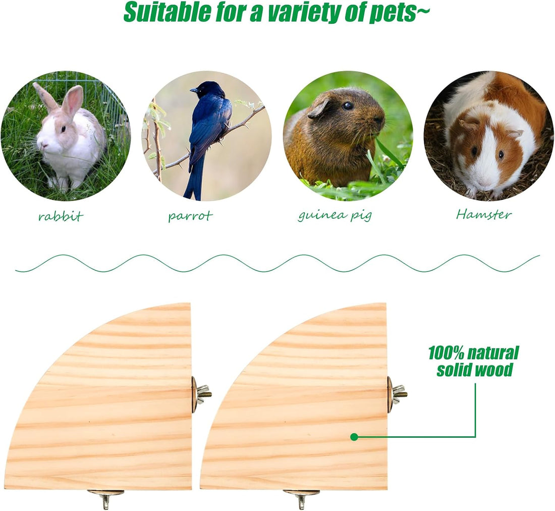 2 Pack Bird Perch Platform, Parrot Stand Sector Playground Wood Perch