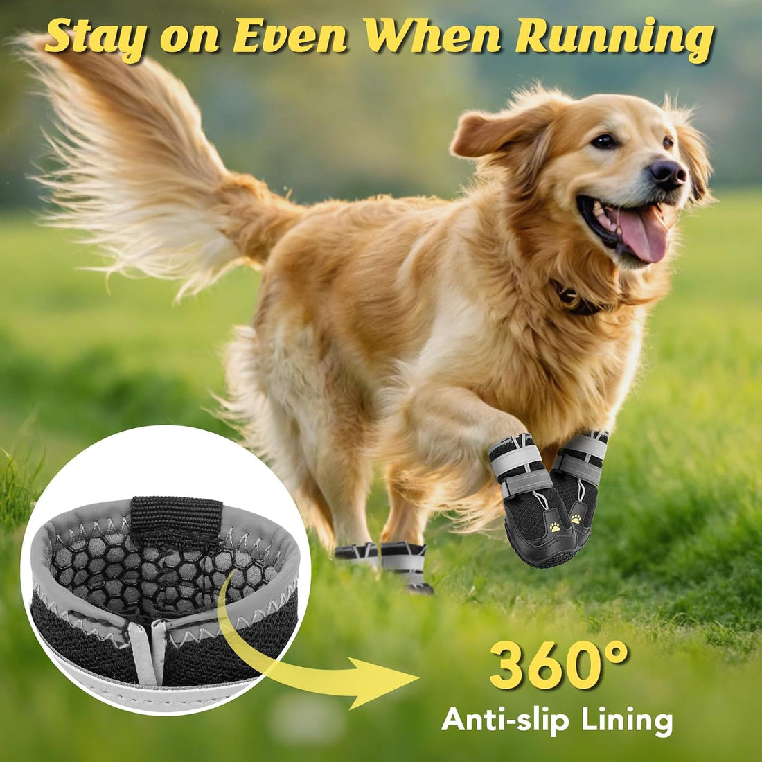LUCKYPAW Dog Shoes for Large Medium Dogs