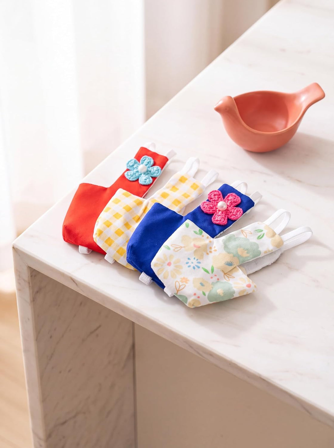 Reusable Bird Diapers Clothes 4-Pack 3D-Cut Flight Suit for Cockatiels